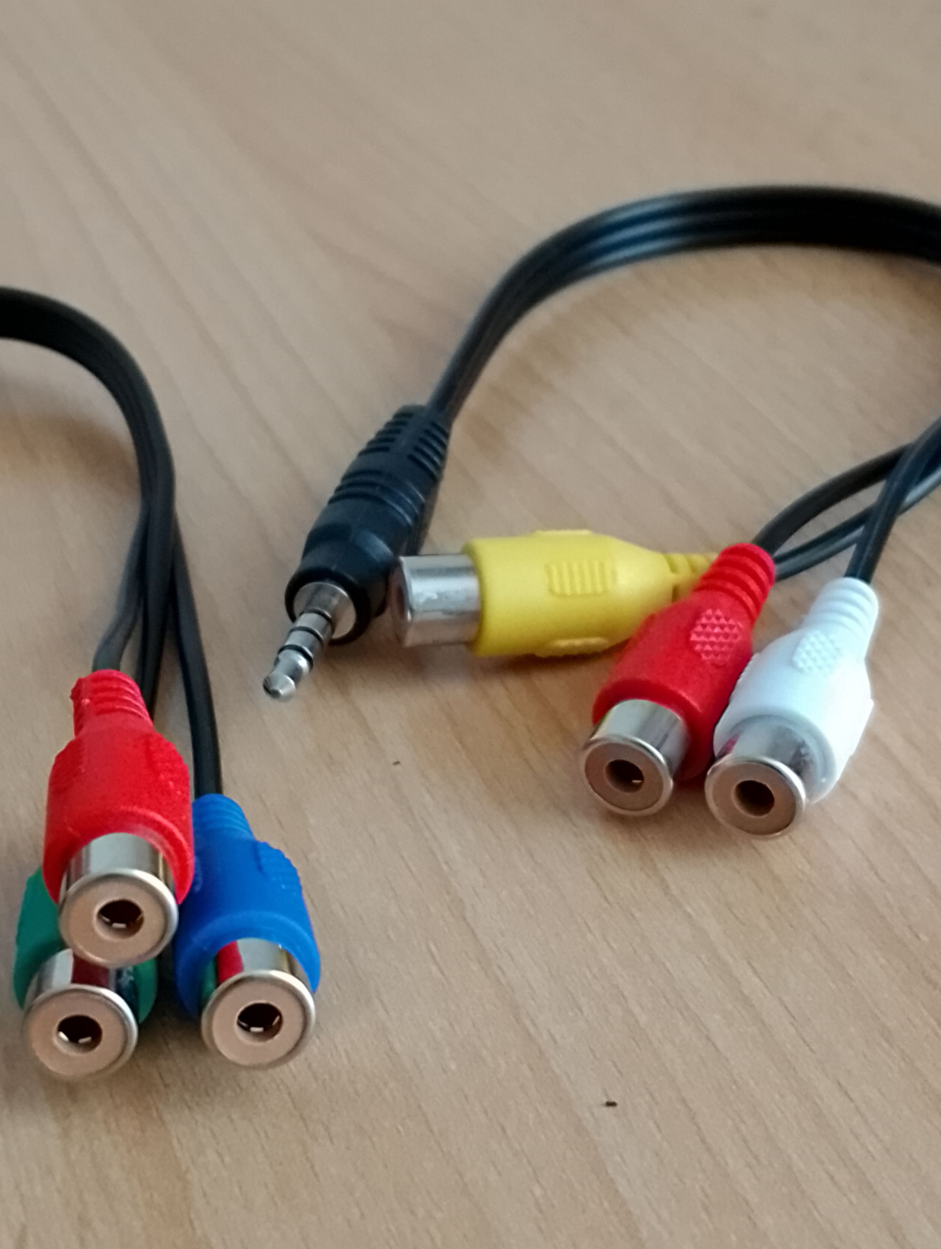 Audiokabel Schwarz-TV-PC-2 Teilen-Rot-Weiß-Gelb-Blau