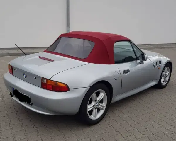 BMW Z3 Roadster Cabrio Silber Baujahr 1999 Beifahrerseite Stoffdach Seitenansicht