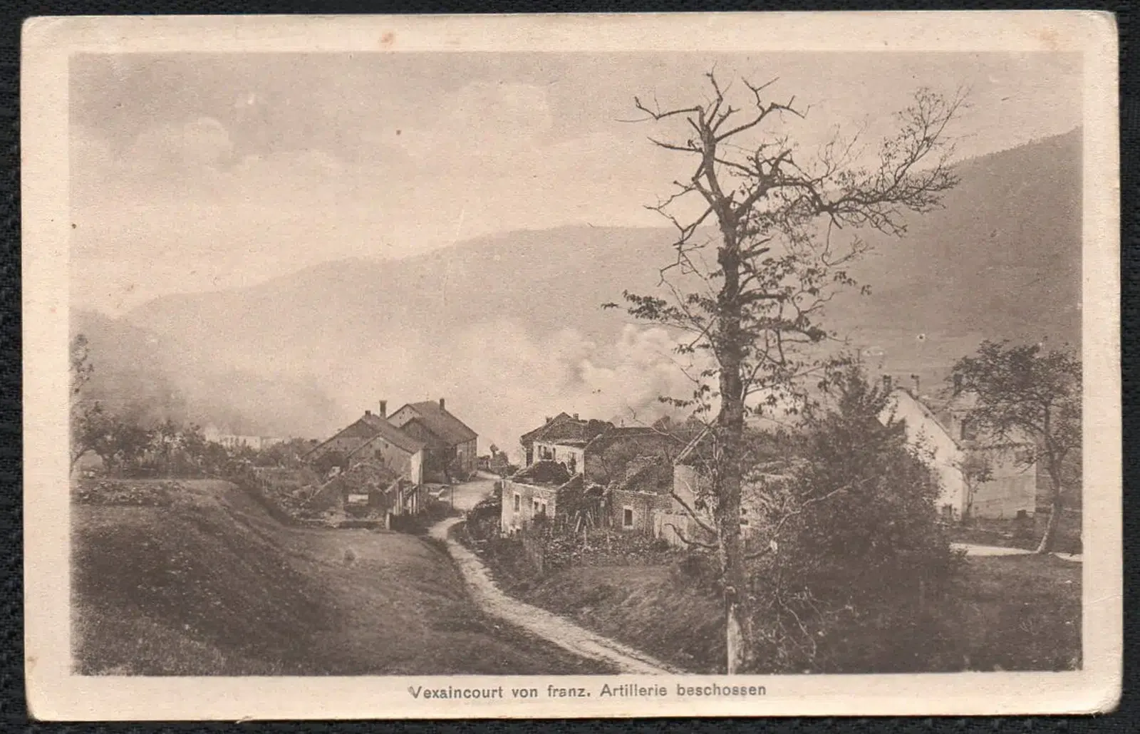 Bild Postkarte 1915 Vexaincourt von franz. Artillerie Beschossen Vorderseite