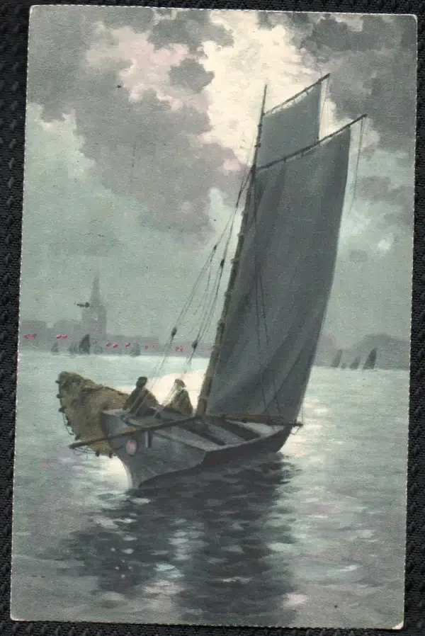 Postkarte Segelboot aus dem Jahren ca. 1914-1917 vorderseite