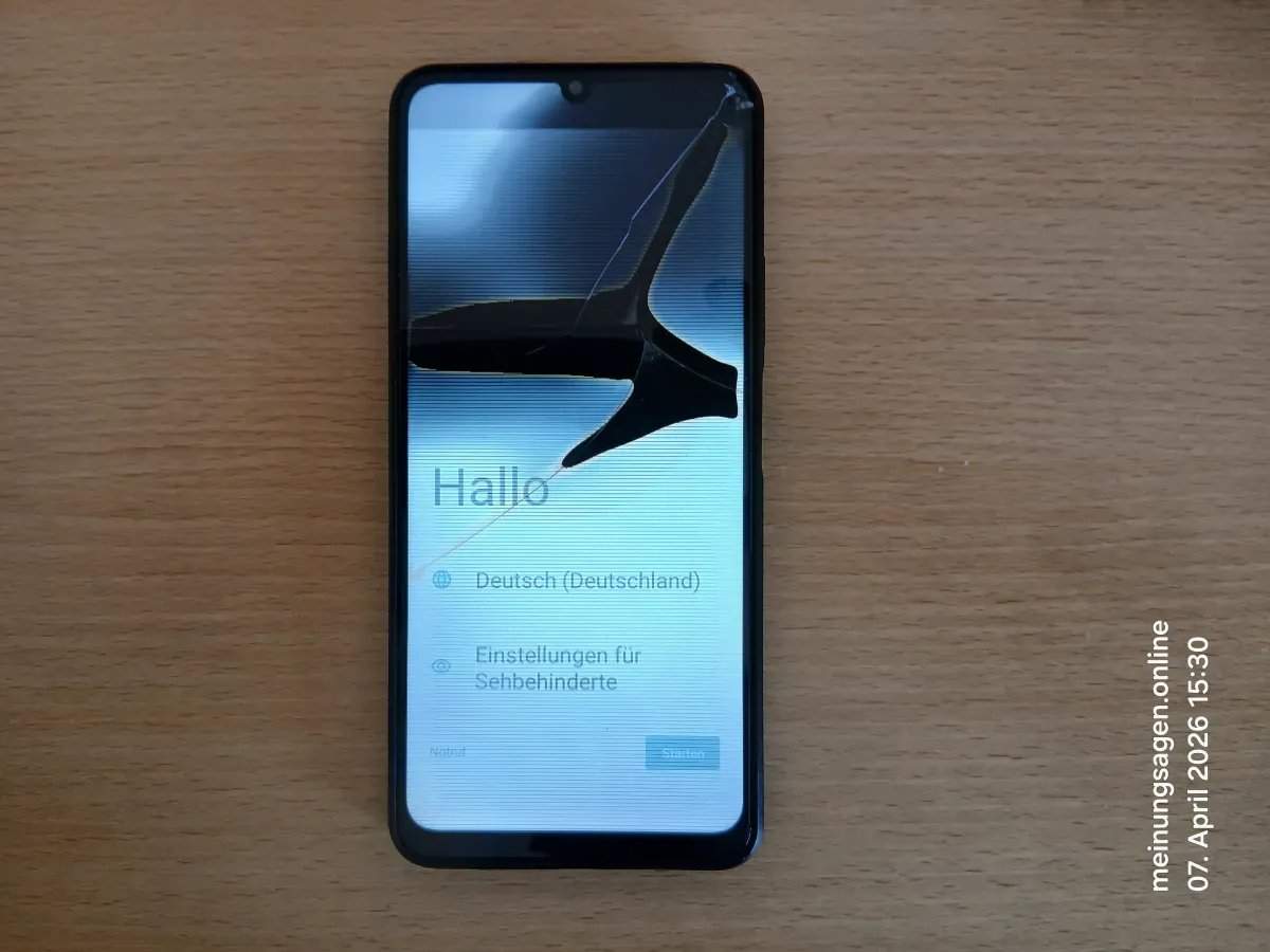 Blackview Color8 Schwarz Display angeschaltet Display Gerissen und Defekt