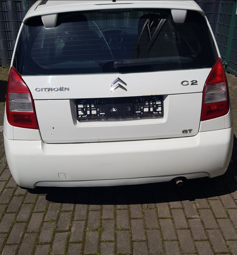 Citroen C2 VTR Weiß Baujahr 2007 Heckansicht