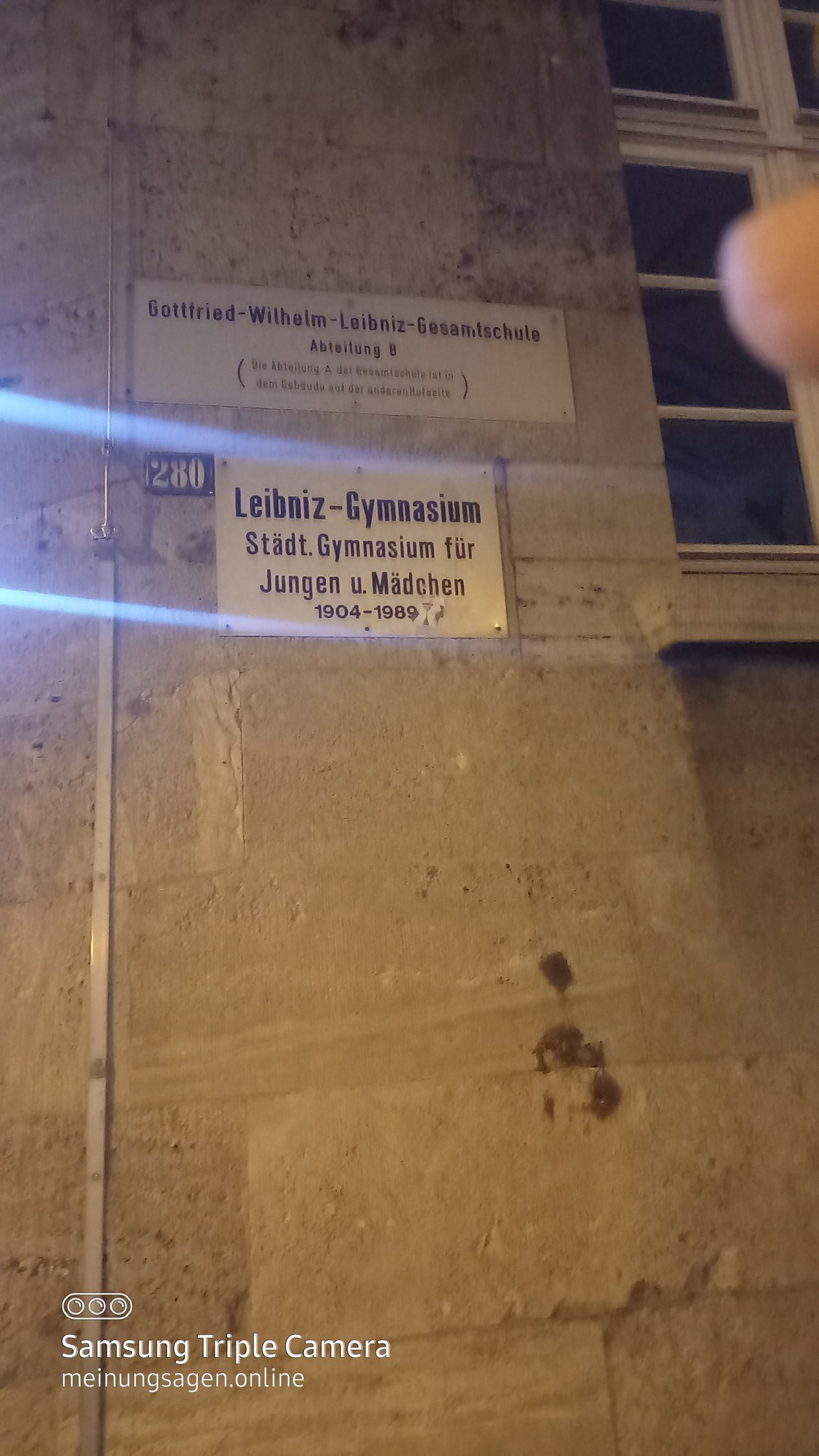 Duisburg Hamborn Hambornerstraße  Leibniz Gymnasium Denkmal Schild