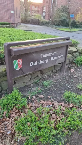 Hinweisschild / Tafel Duisburg Hamborn Finanzamt