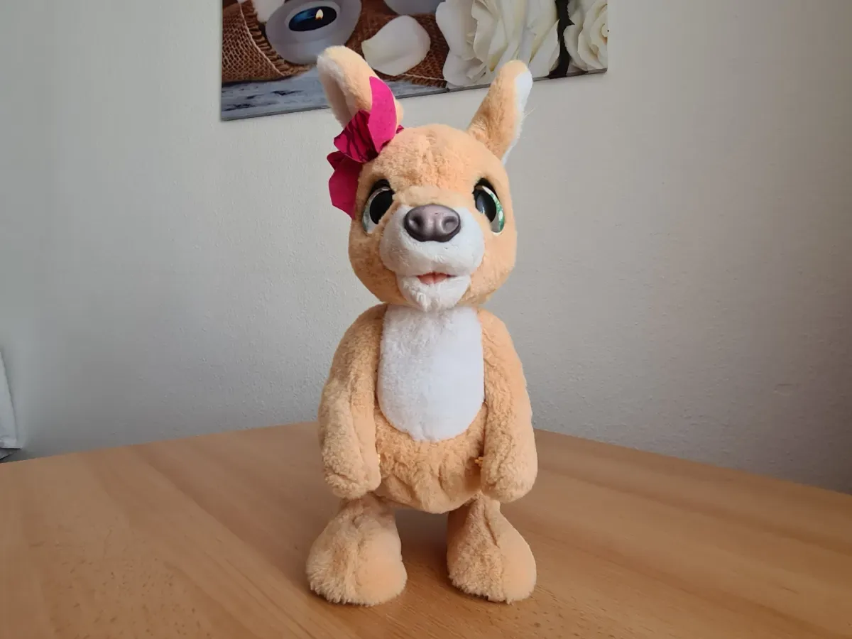 Farbe Hell Orange Sprechende Känguru-Puppe - Vorderseite
