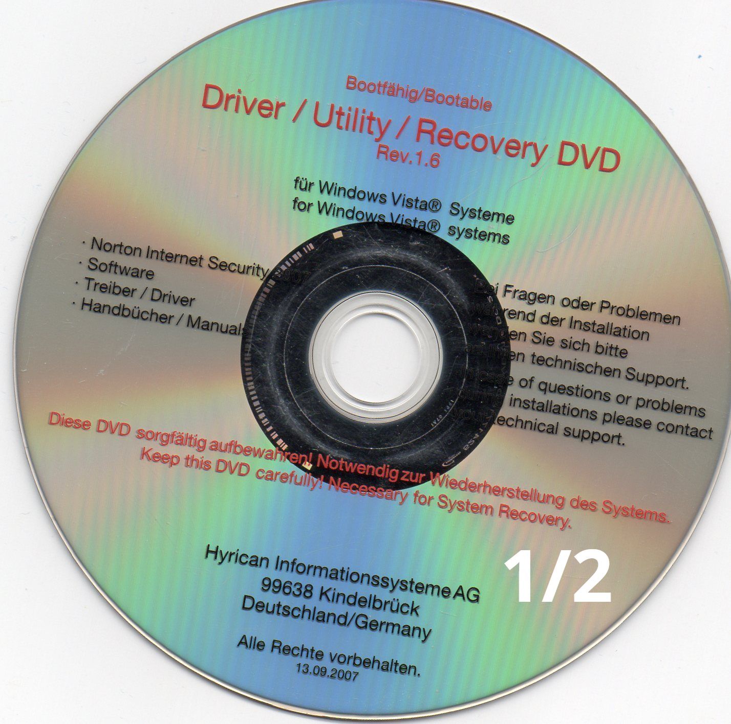 Hyrican Vista Home Premium Treiber DVD