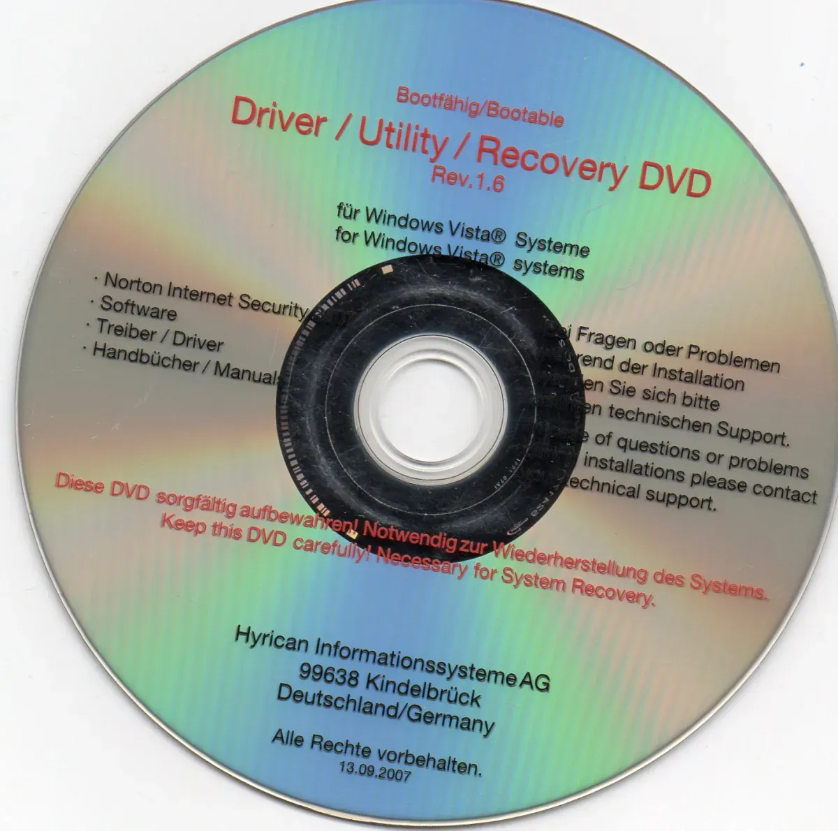 Windows – Hyrican Recovery DVD