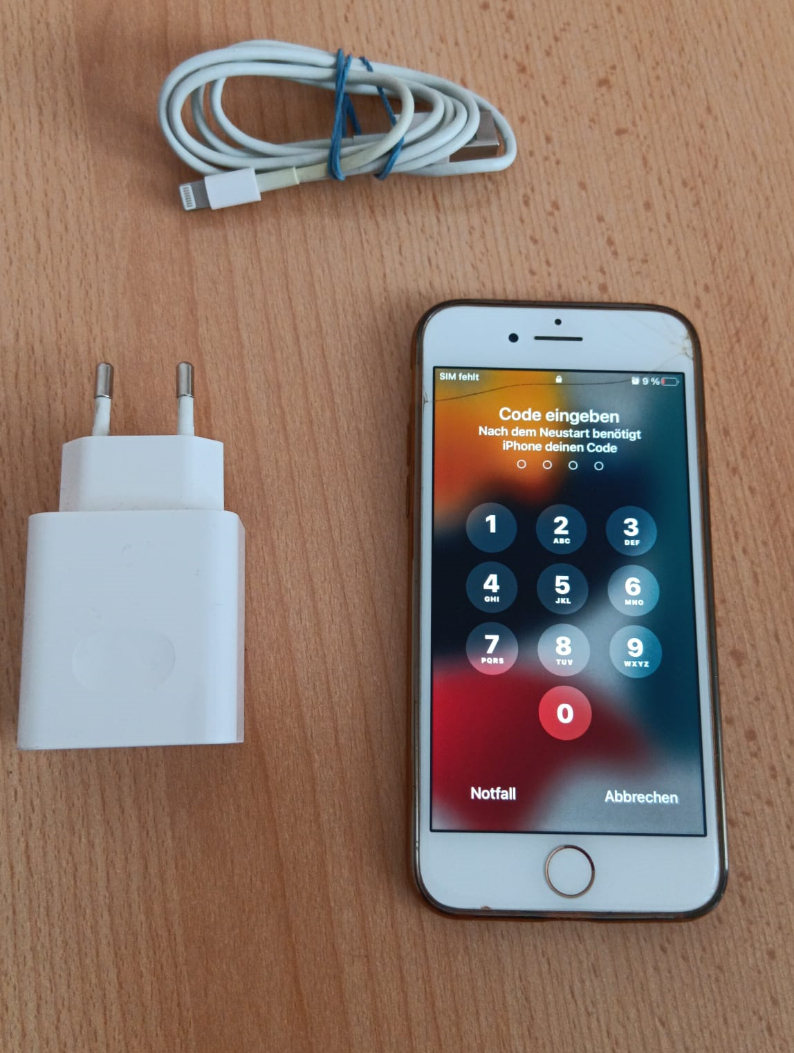IPhone 8 Weiß-Pin Eingabe Display-Ladekabel-USB Kabel