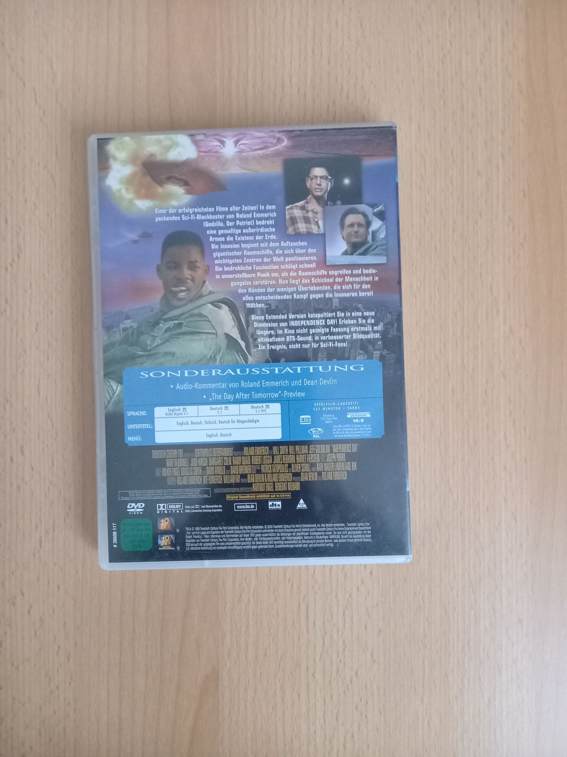 Independence-Day-CD Film Cover Rückseite Cover