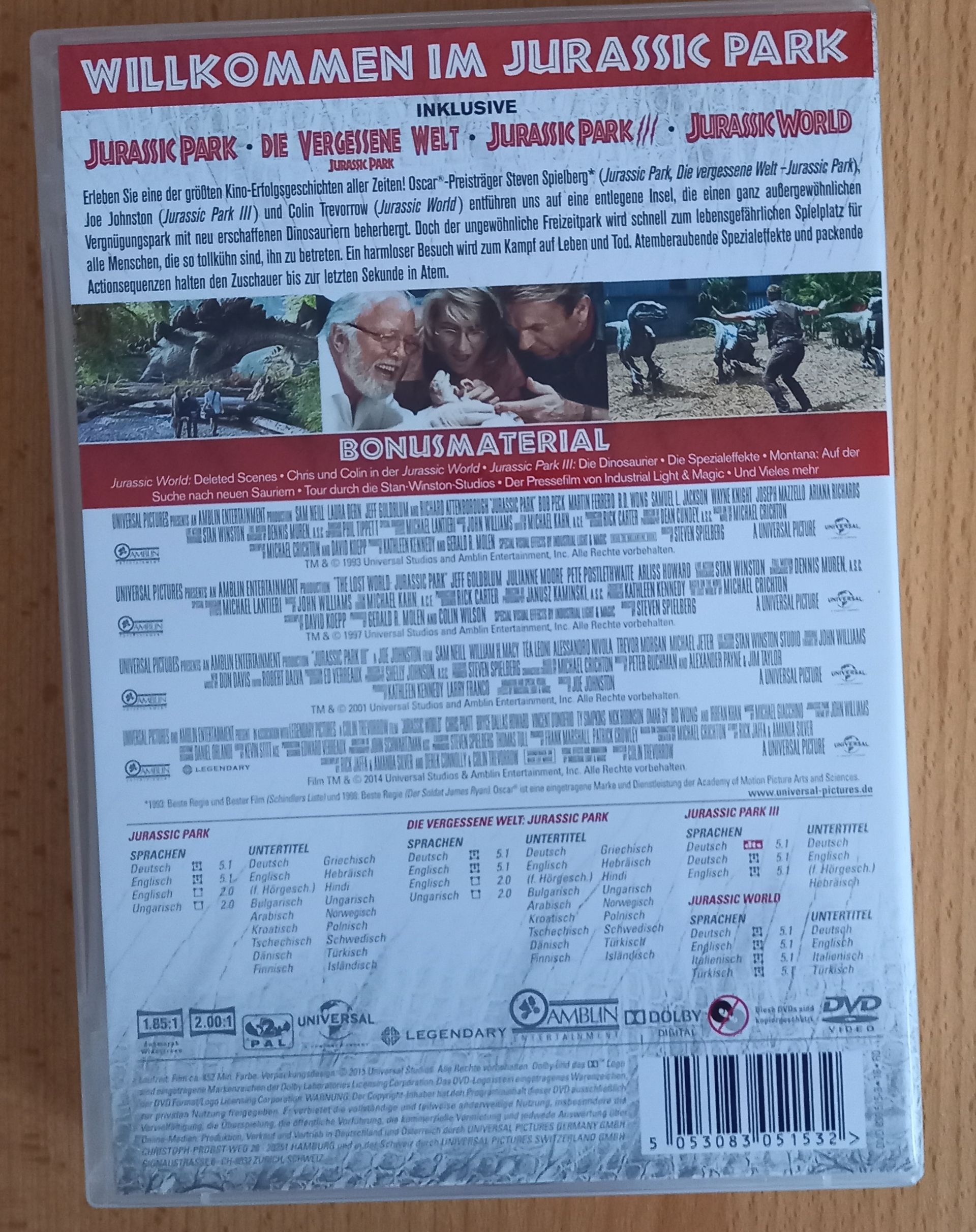 Jurassic Park Rückseite Titel Cover