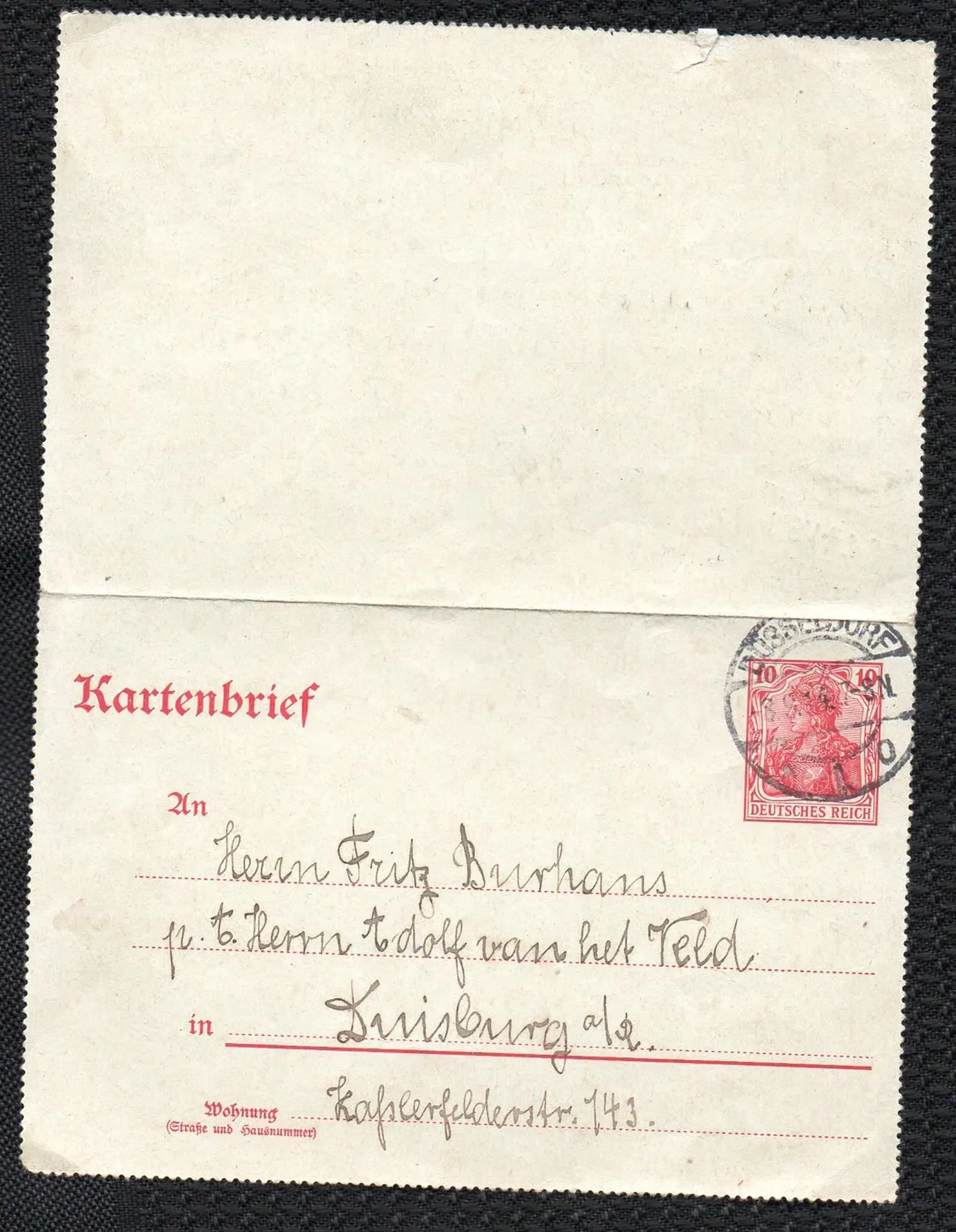 Kartenbrief 8.9.1914 Vorderseite