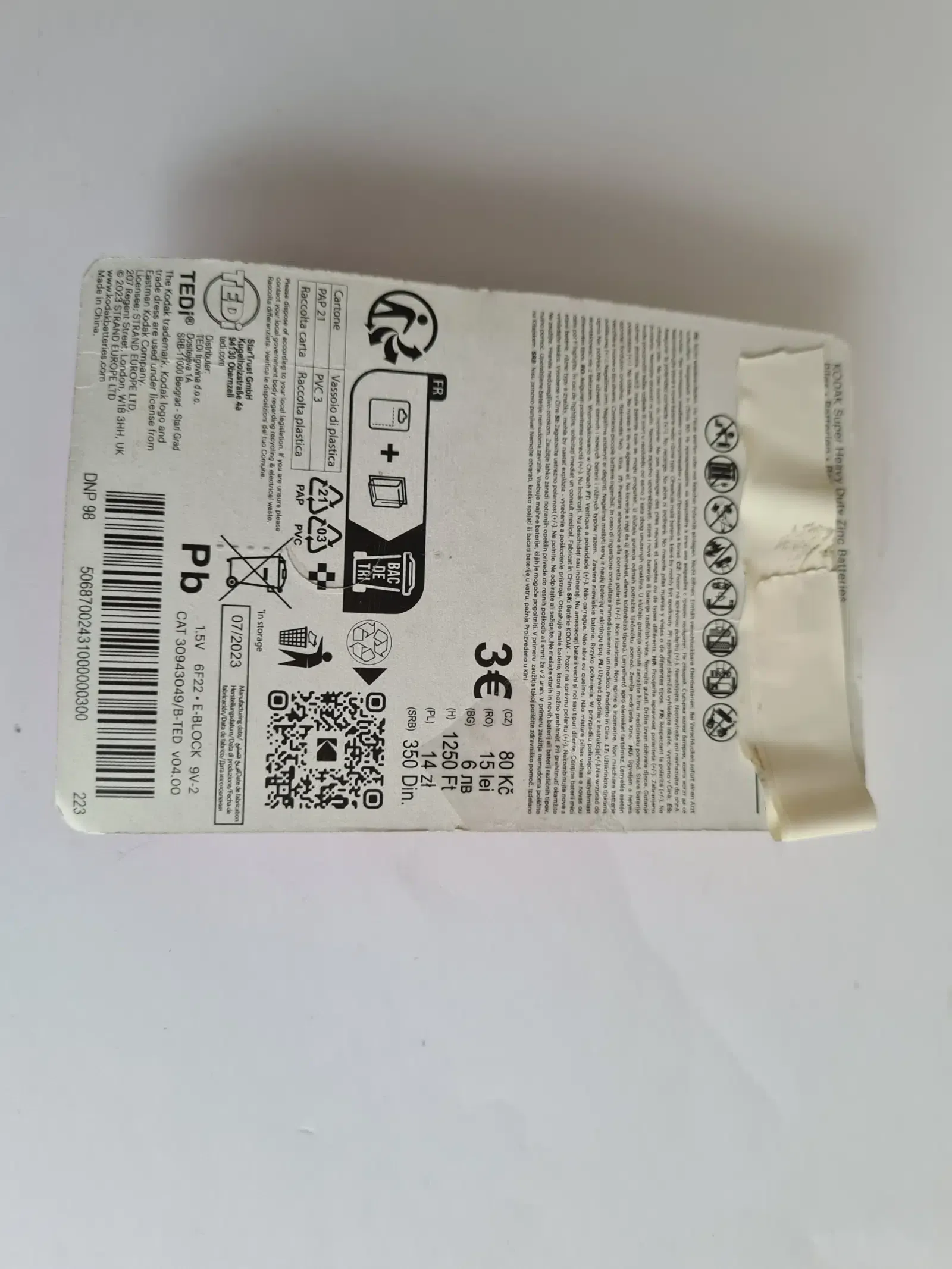 Kodak-9V-Batterie-2-Stück-Packumg-Beschreibung