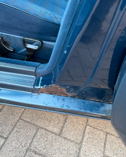 Mercedes Benz 190 2.6-Baujahr 1991-Blau-Rost-Tür-Schweller