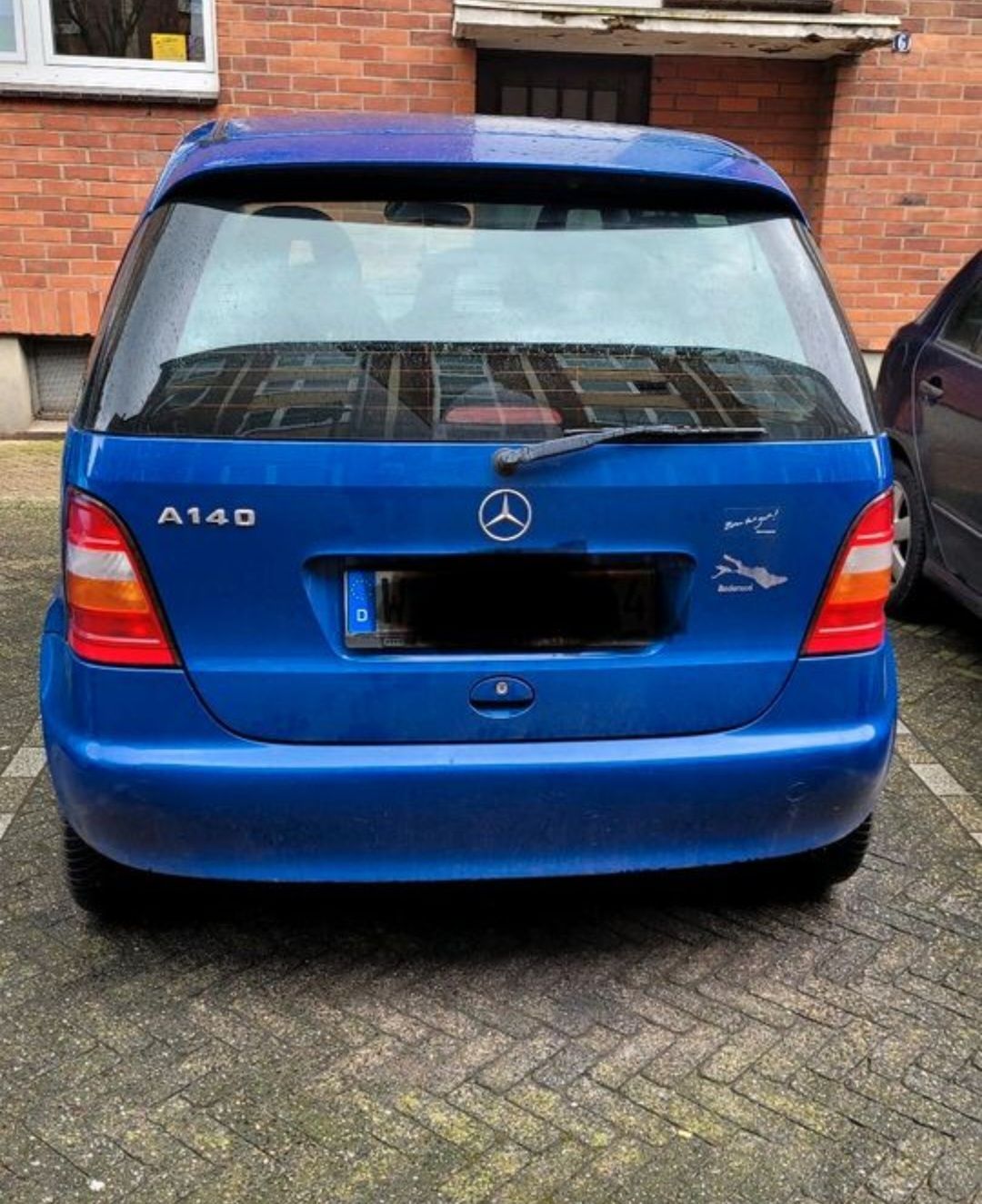 Mercedes Benz A140 Baujahr 2000 Farbe Blau Heckansicht