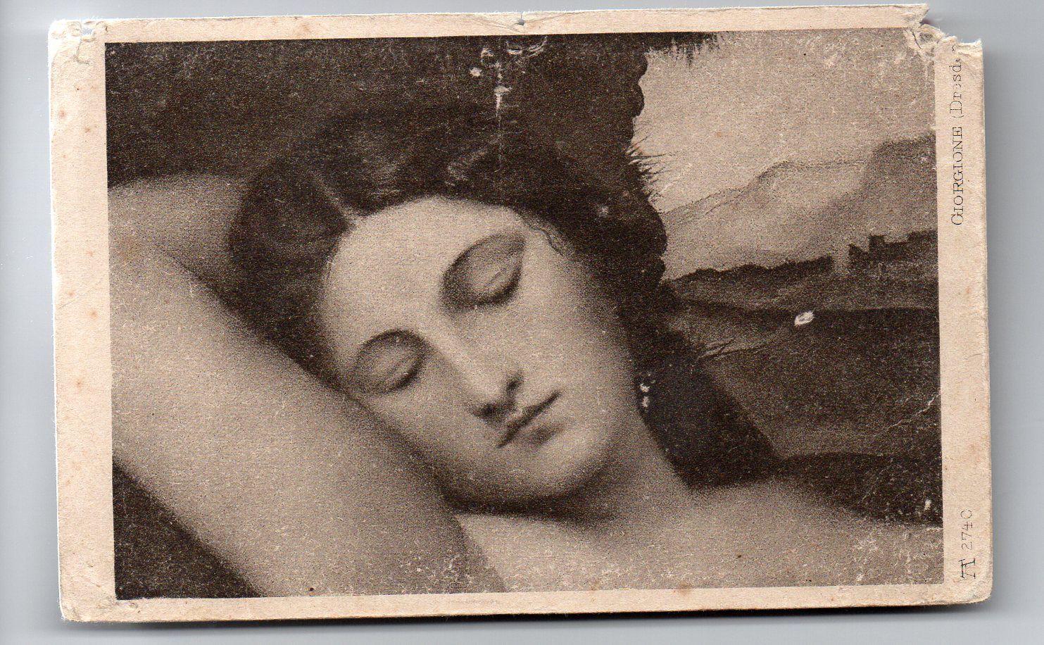 Postkarte F. A. Ackermann & Kunstverlag München - Universal Galerie No. 2740 GIORGIONE Venus Detail 