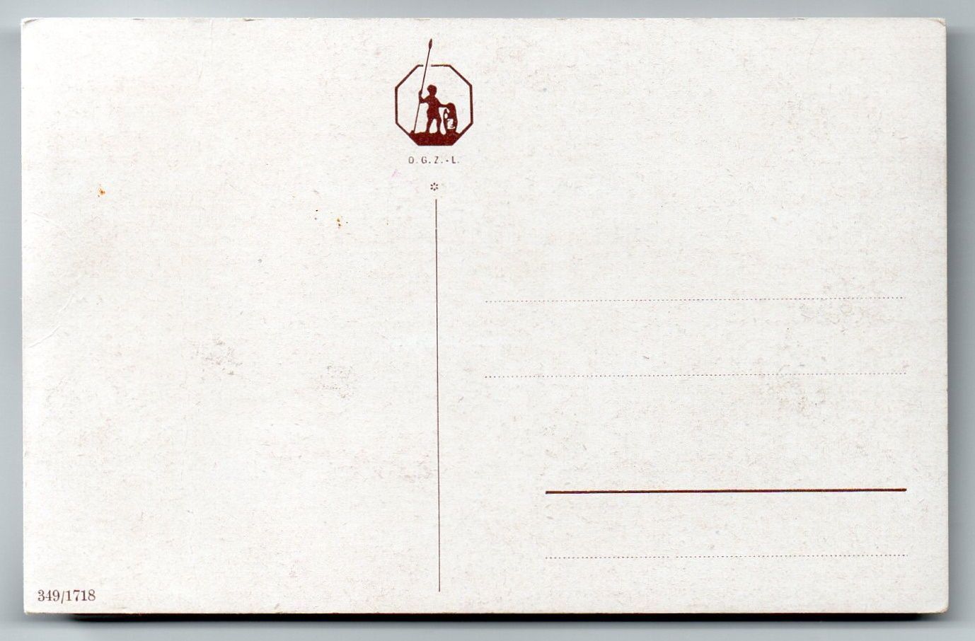 Postkarte 1914 Obstkorb Rückseite