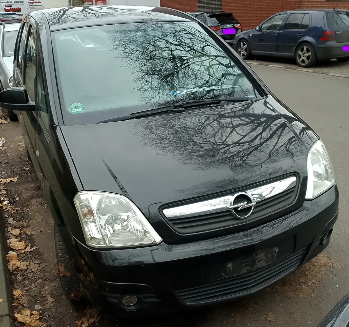 Opel Meriva Schwarz Baujahr 2007 Front Beifahrerseite 