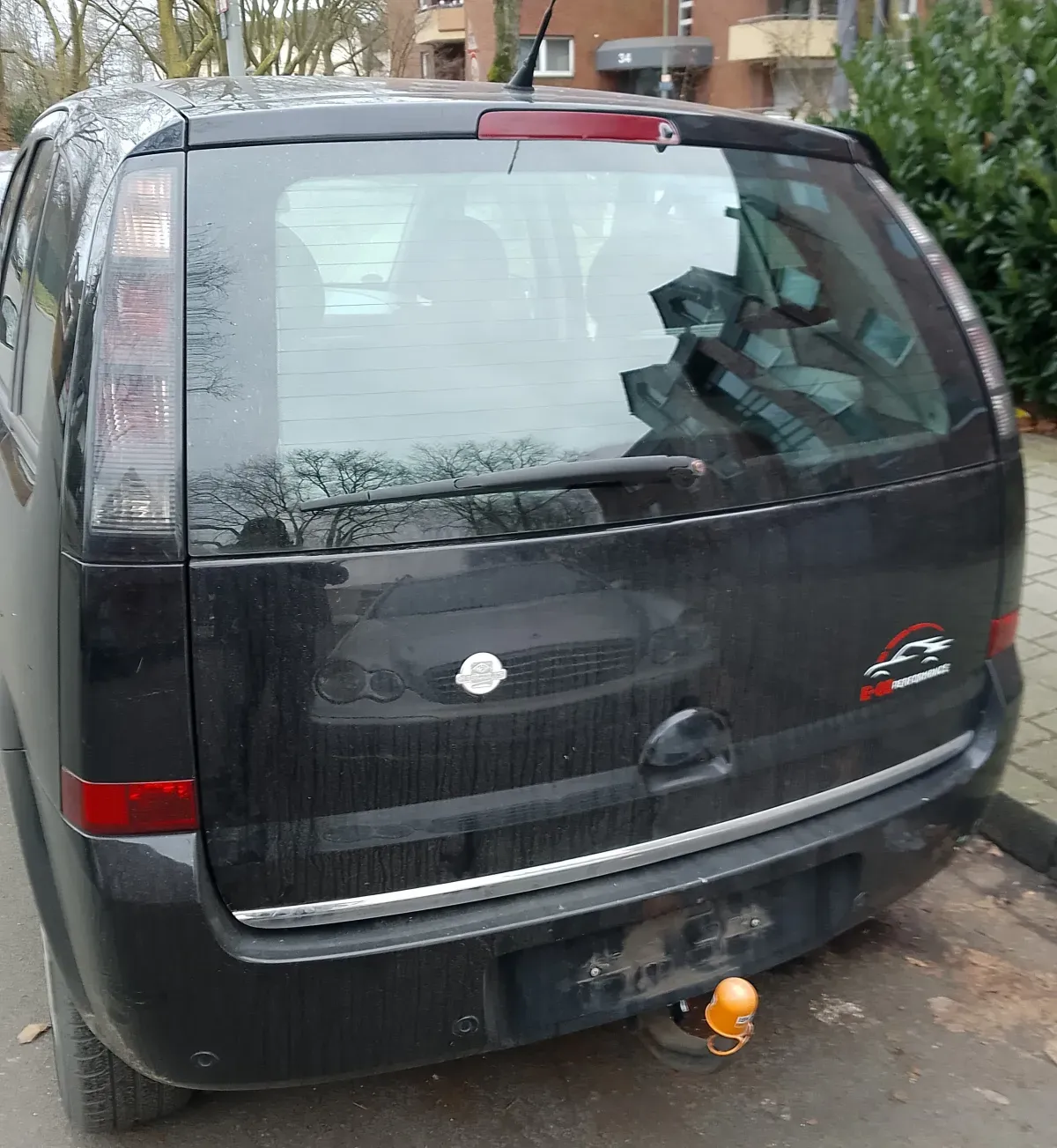 Opel Meriva Schwarz Baujahr 2007 Heck mit AHK