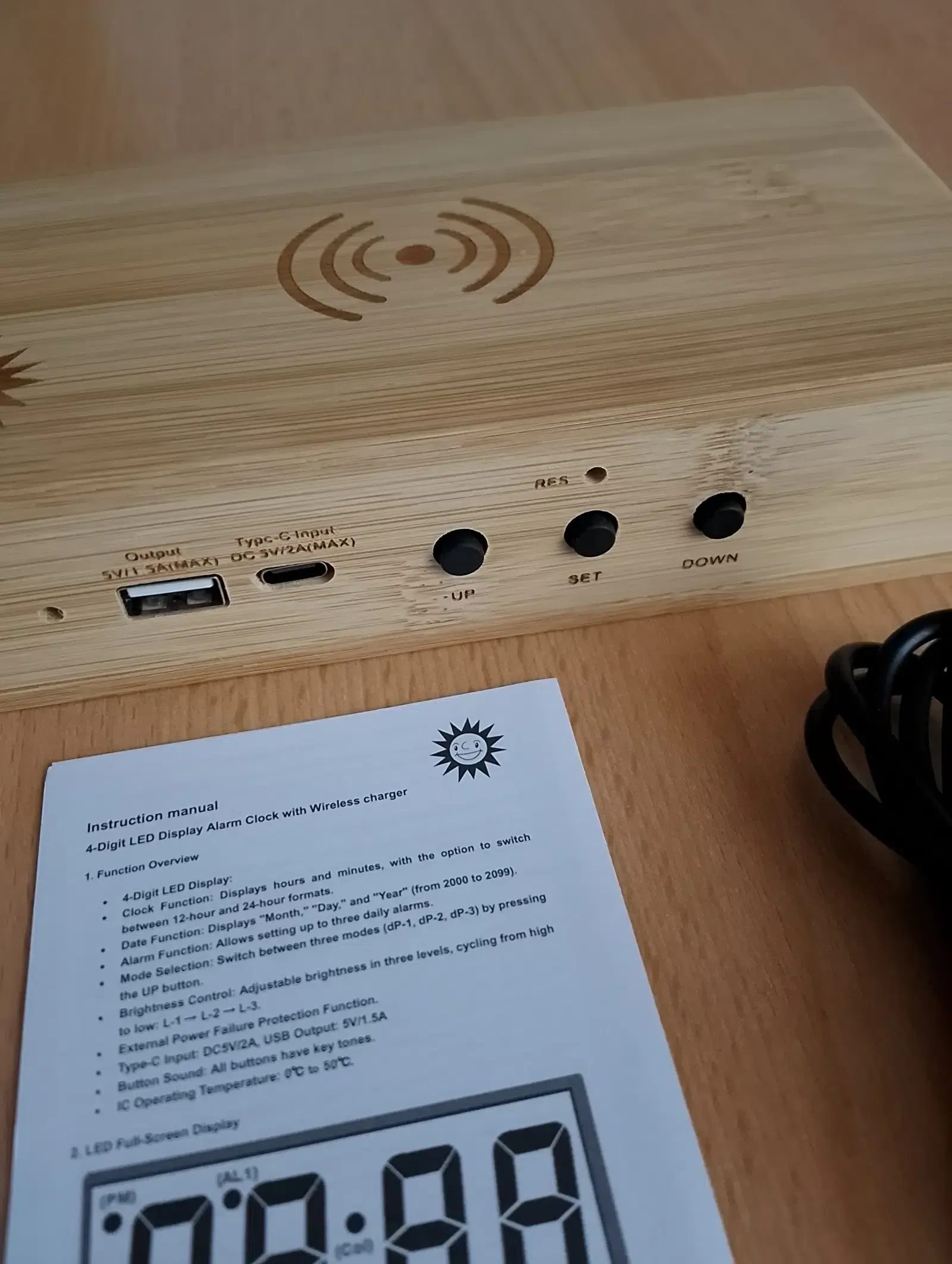 Radiowecker Holz Deko-Anschlüsse