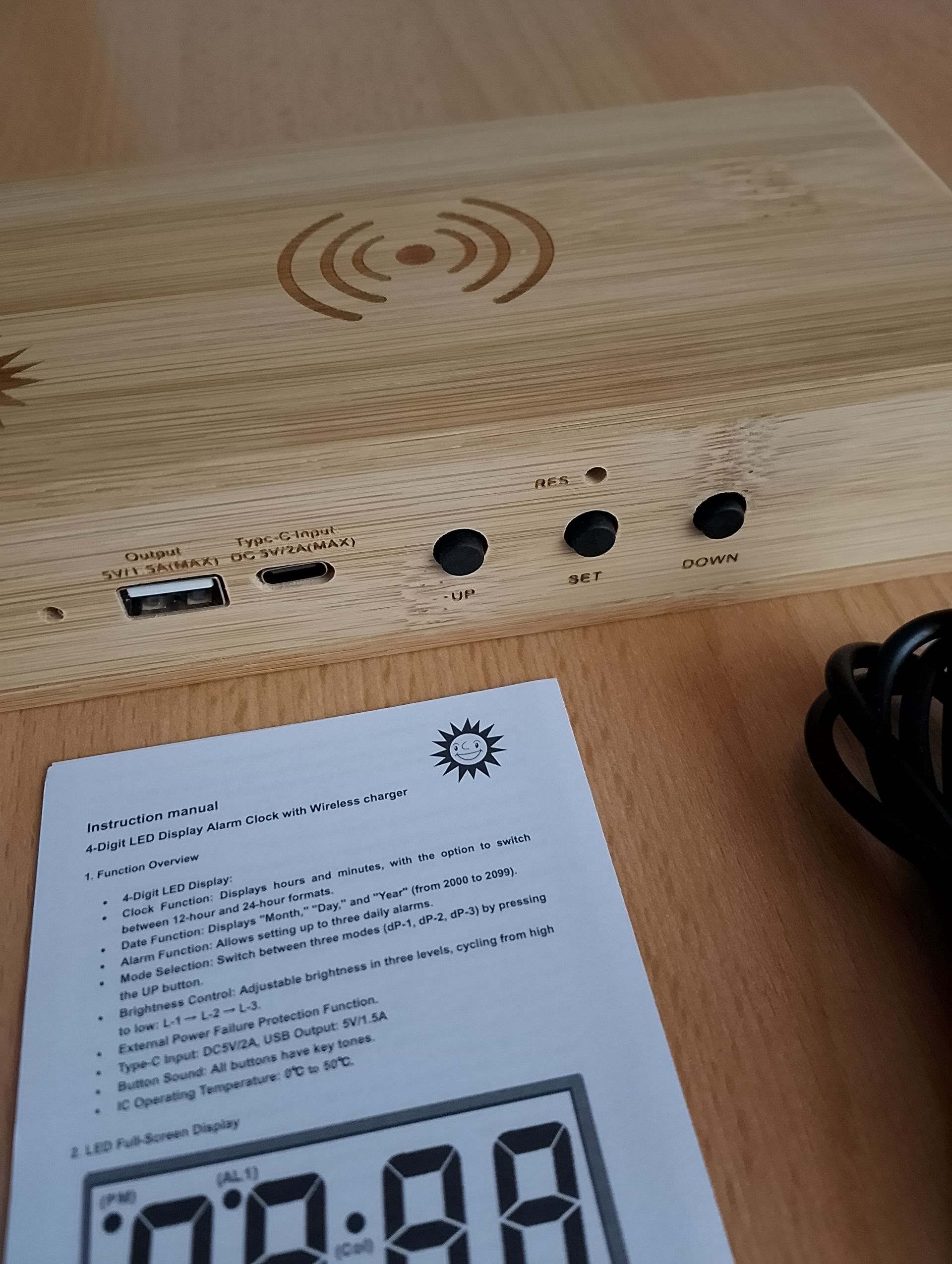 Radiowecker Holz Deko-Anschlüsse