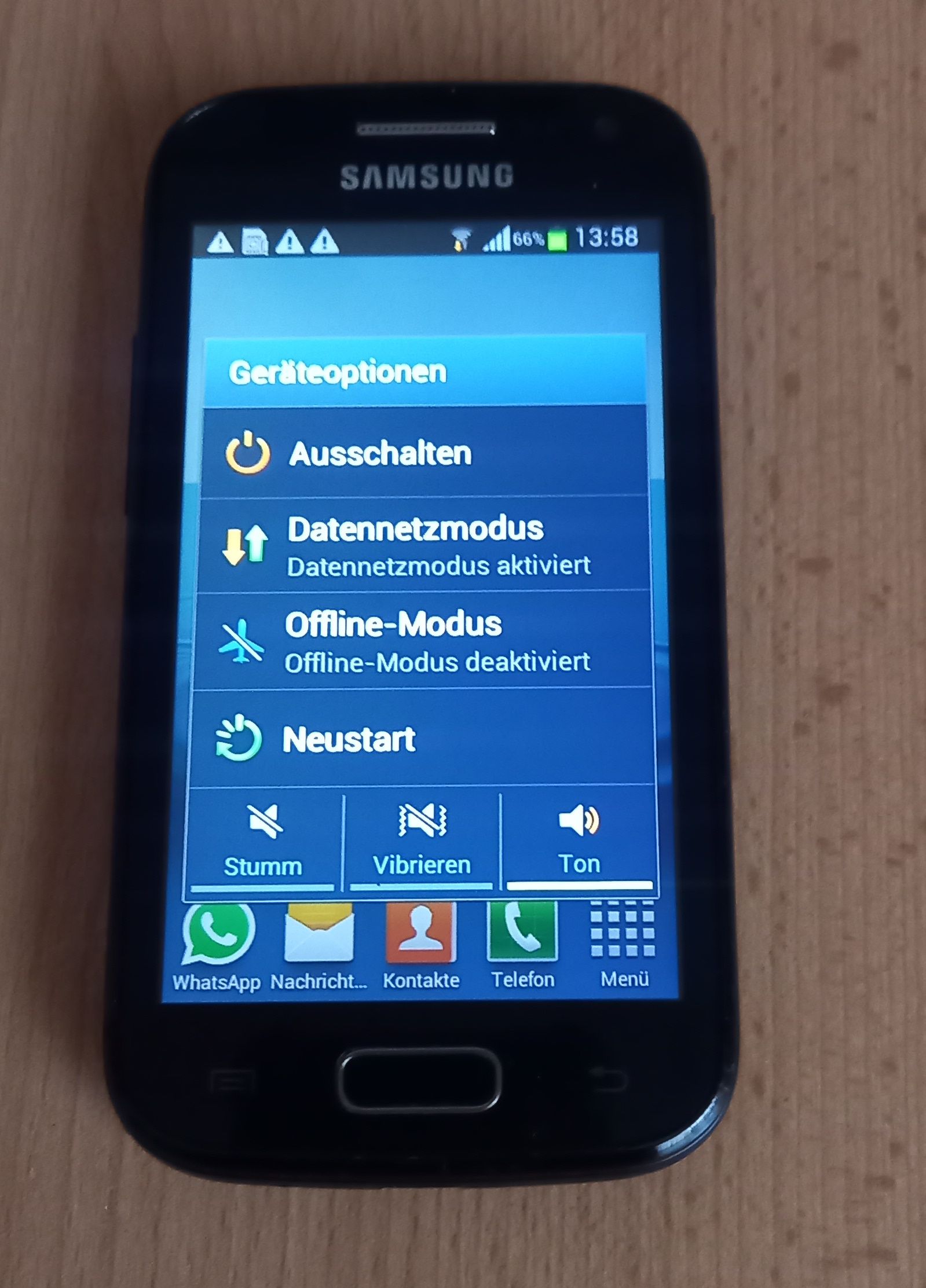 Samsung Galaxy ACE2 Ein und Aus Menü