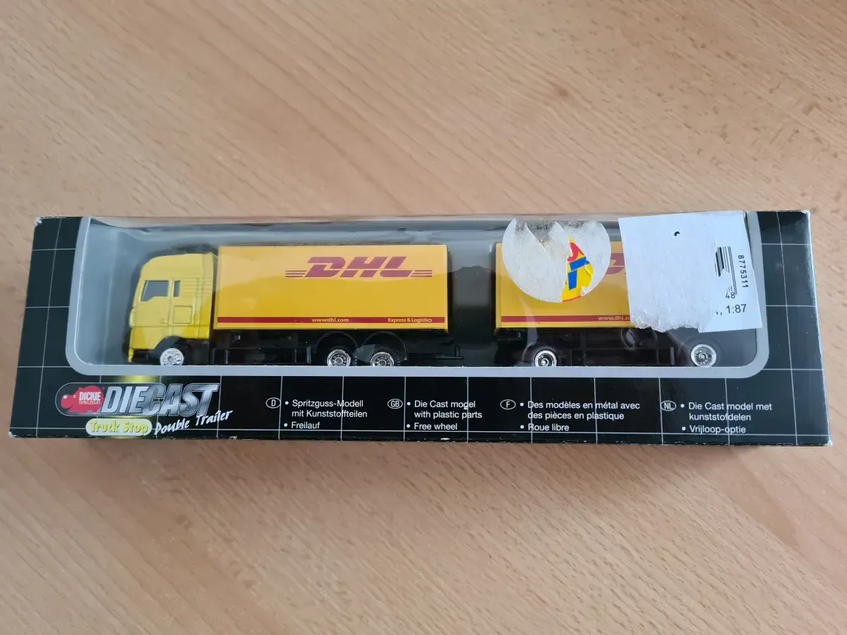 Miniatur DHL LKW mit Anhänger, originalverpackt