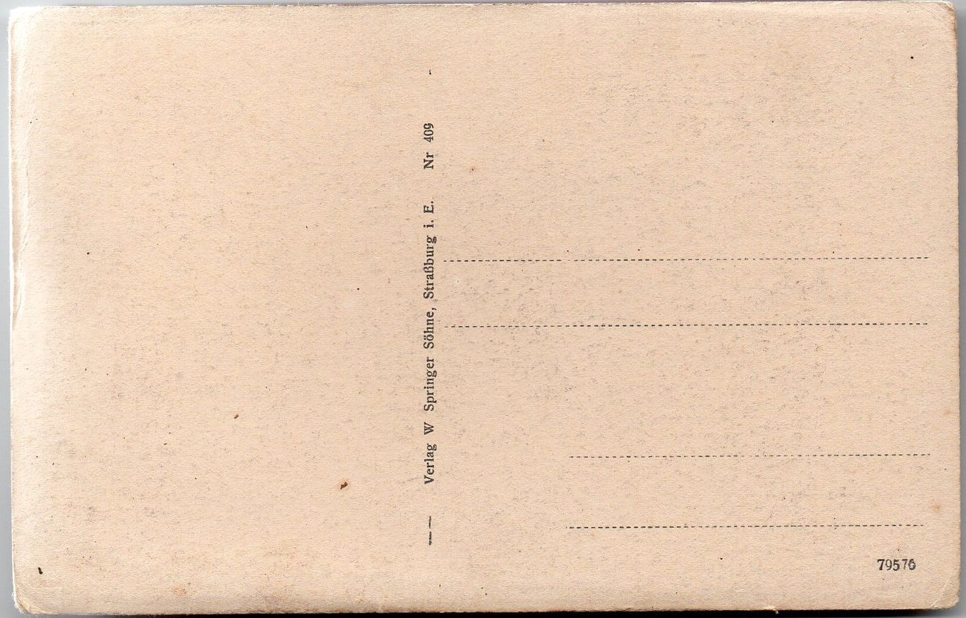 Postkarte Vexaincourt von franz. Artillerie beschossen Rückseite