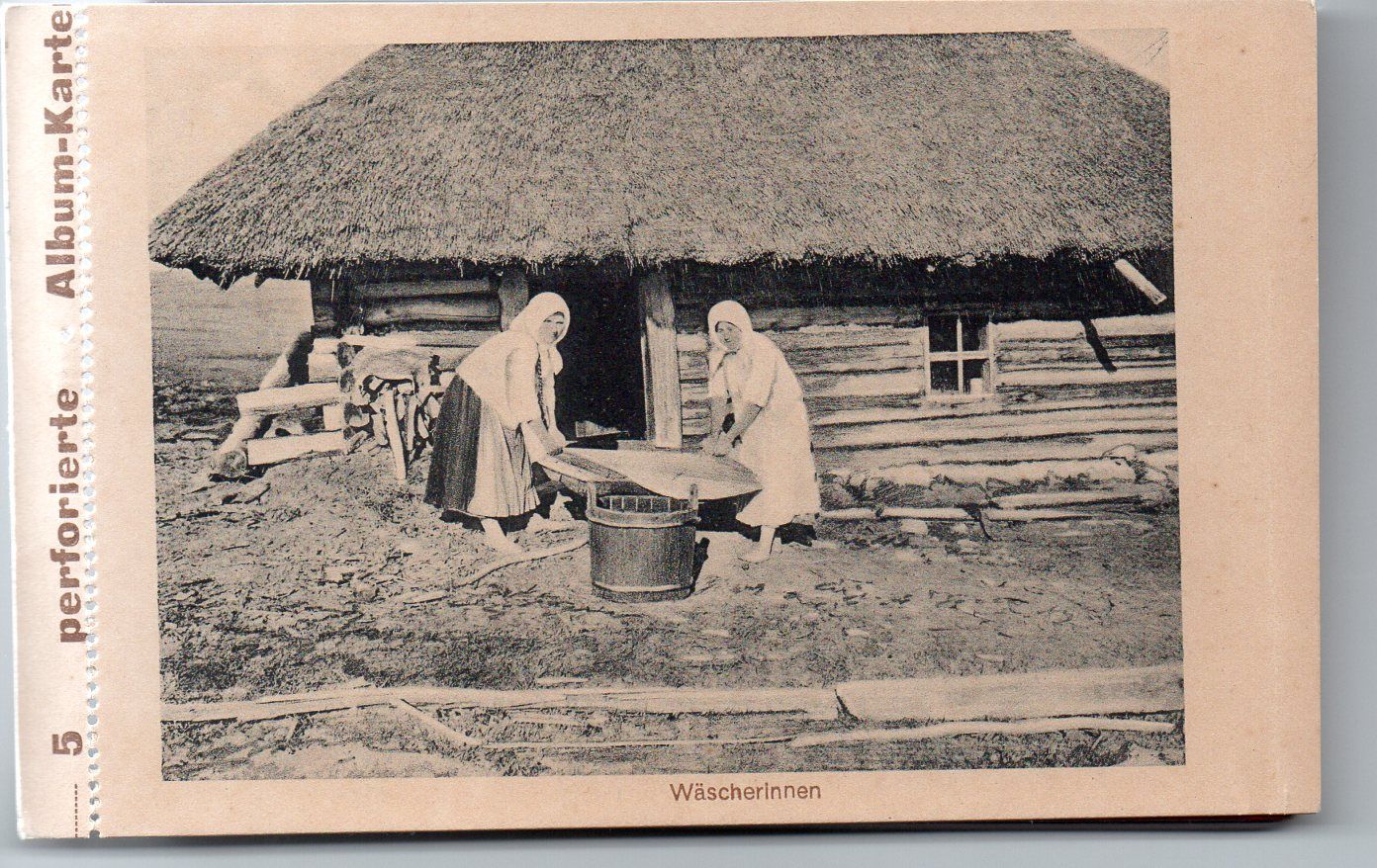 Postkarte Wäscherinnen
5 perforierte Album-Karte z7