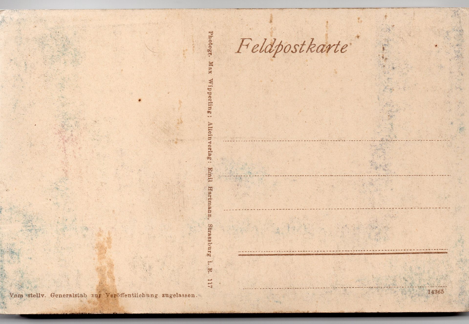 Postkarte Westlicher Kriegsschauplatz Freischwimmbad in Allarmont Rückseite