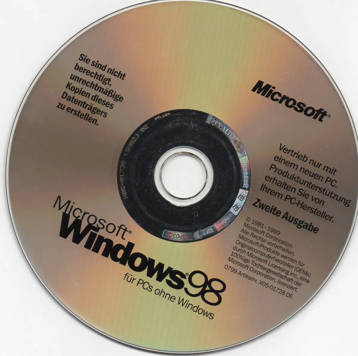 Microsoft Windows 98 – Software & Betriebssystem