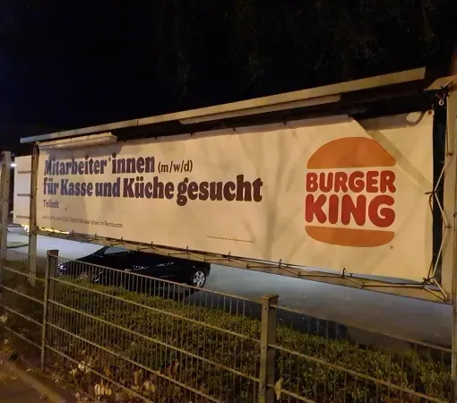 Burger King Werbebanner in Duisburg-Hamborn 