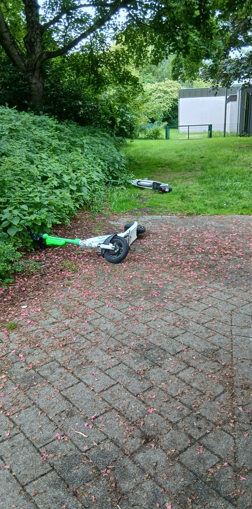 Abgestellte E-Bikes in einem Parkbereich in Duisburg-Hamborn.