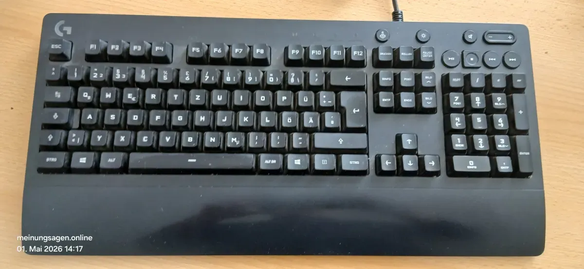 Logitech G213 Gaming Tastatur Draufsicht – deutscher Layout Zustand gebraucht