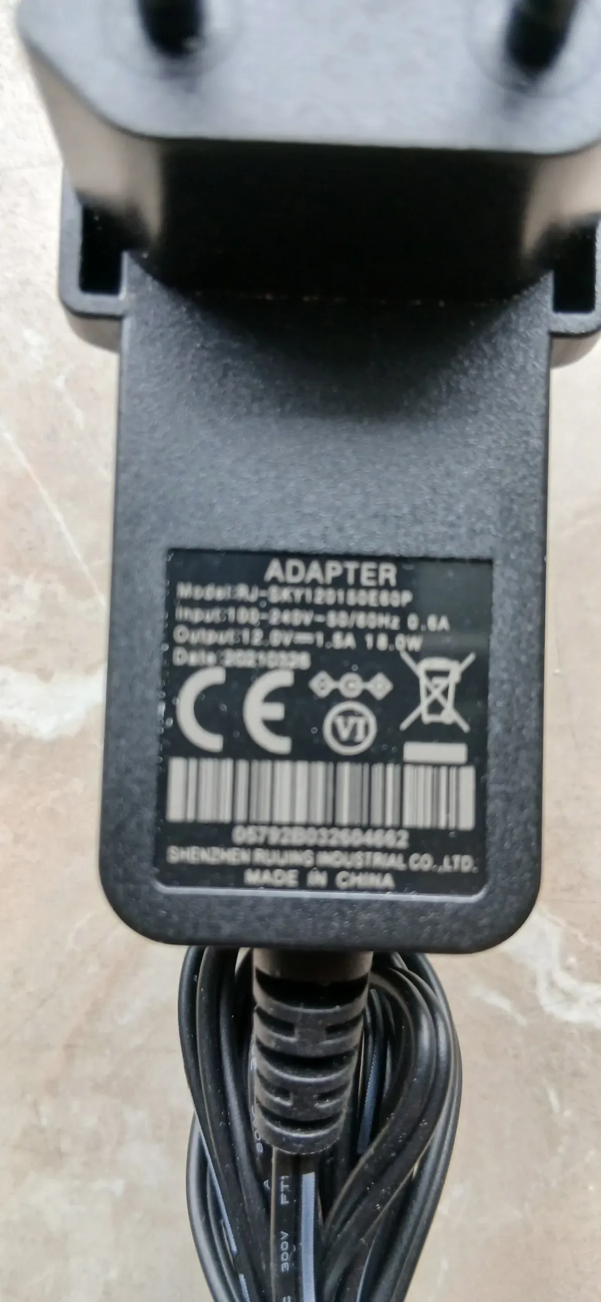 Netzteil Adapter 12V Stromkabel für Receiver Typenschild Detail