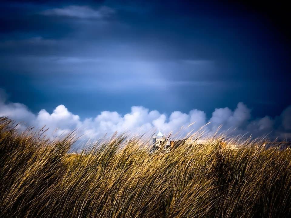 der Sturm peitscht durch die Dünen. Die Wolken sind unheilvoll dunkel. 