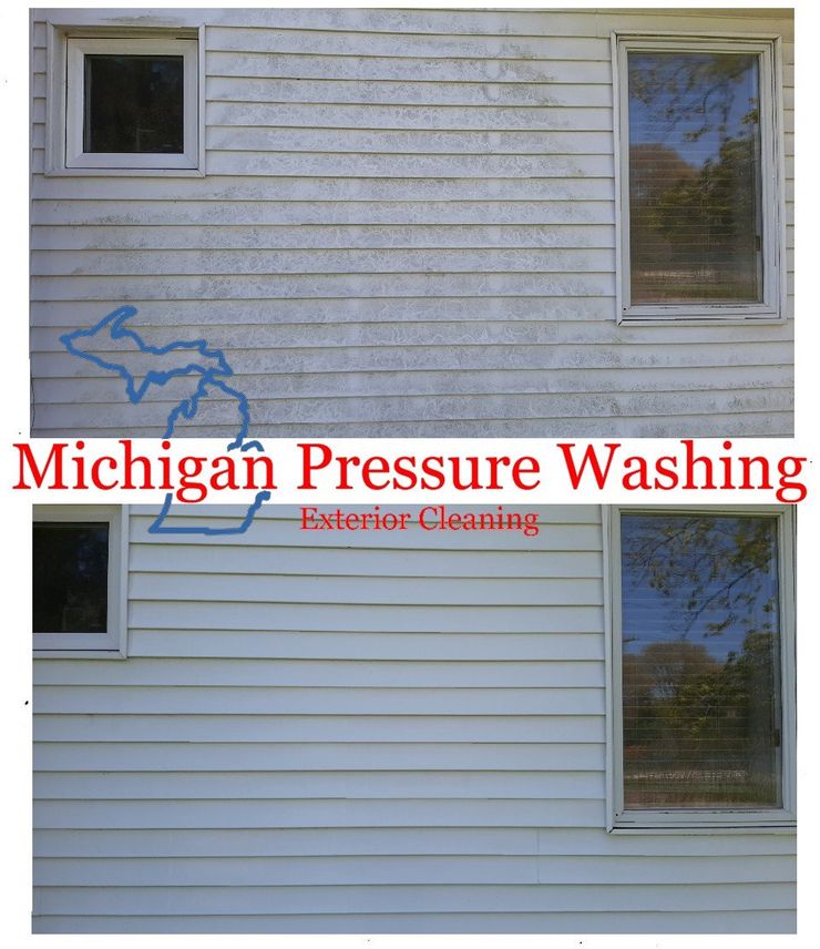 Photos of before and after pressure washing, power washing and soft
