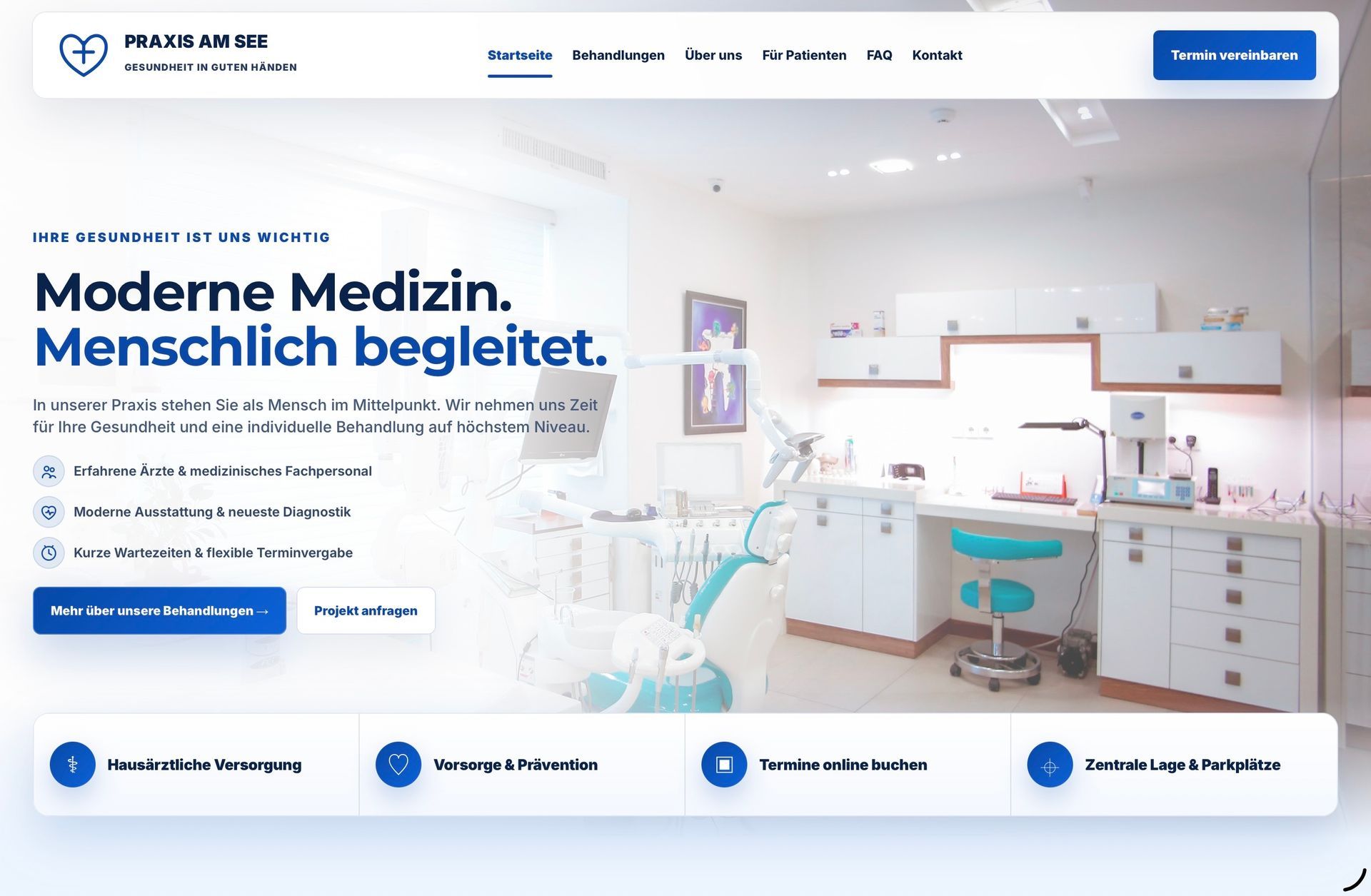 Webdesign-Beispiel für Gesundheit und Praxis