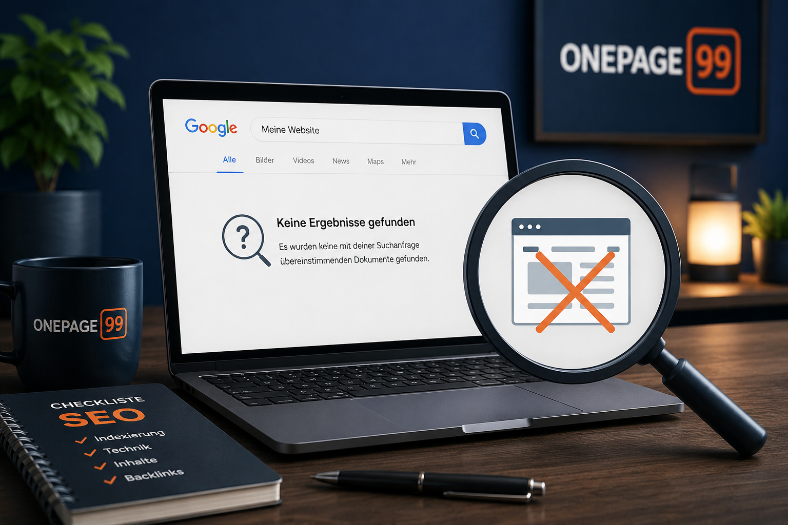 Website wird bei Google nicht gefunden – SEO Ratgeber von OnePage99