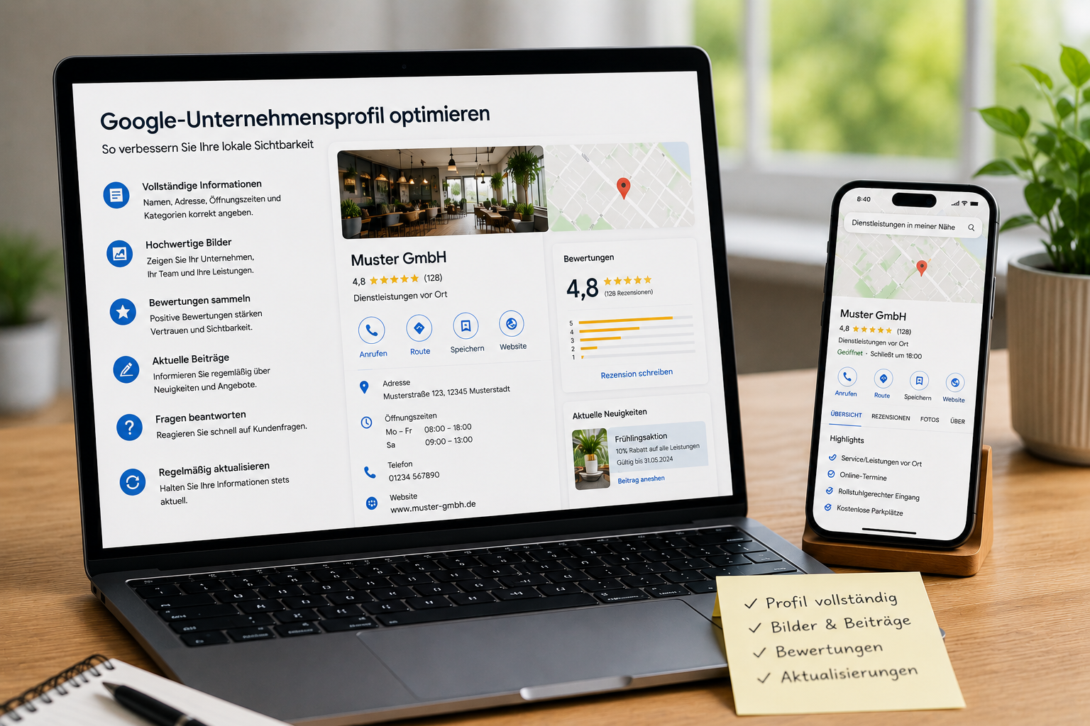 Google-Unternehmensprofil optimieren – lokale Sichtbarkeit und Bewertungen verbessern