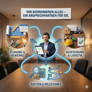 Planung der Renovierungsarbeiten: strukturierter Ablauf von Beratung über Umsetzung bis Übergabe in Düsseldorf und NRW