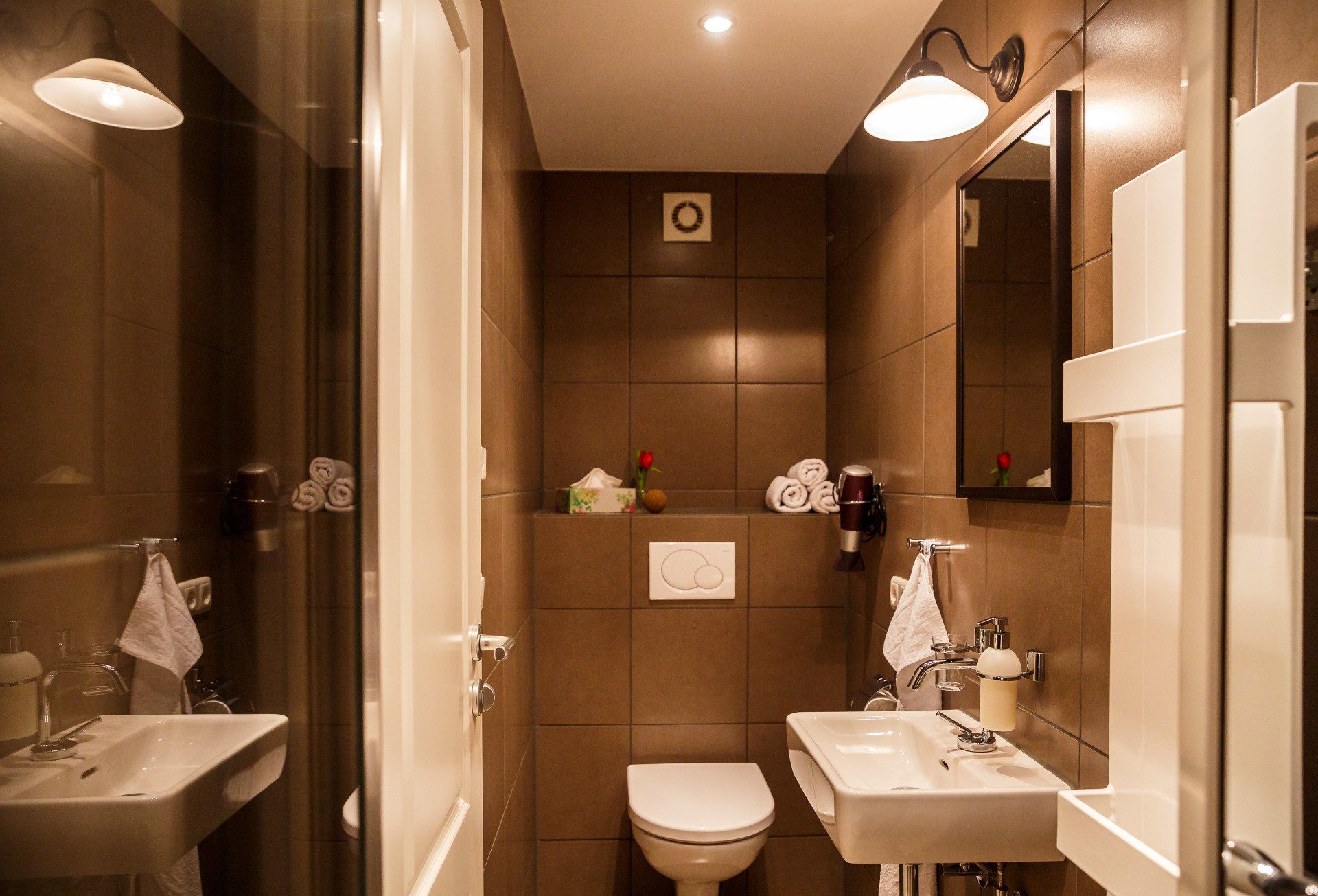 Badezimmer Ferienwohnung Sächsische Schweiz Holzschuhmühle Bielatal