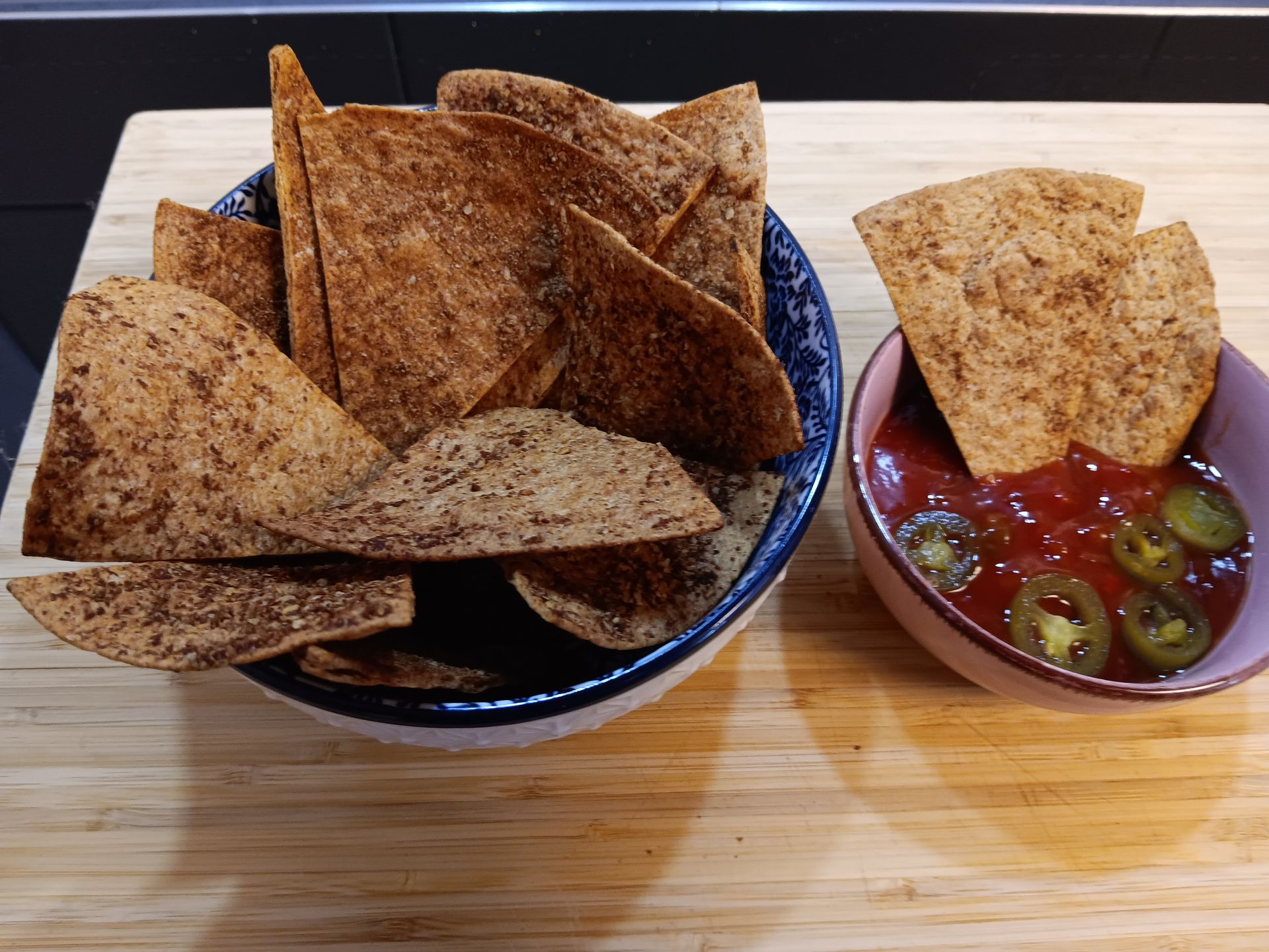 selbst gemachte Nacho Chips vom Grill