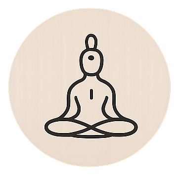 Seated yoga figure line illustration