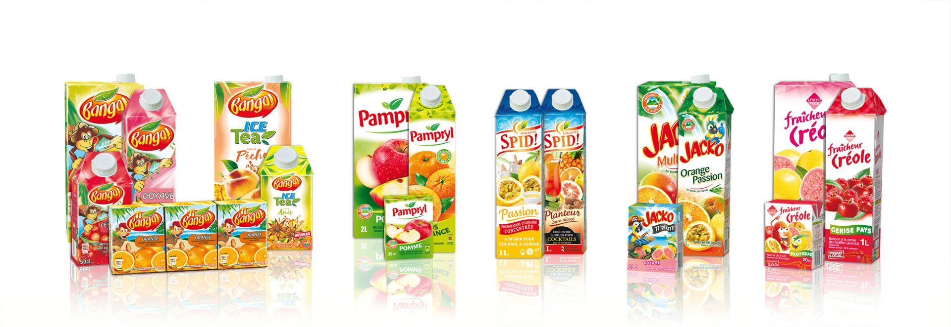 les marques fabriquées par Jus de Fruits Caraïbes