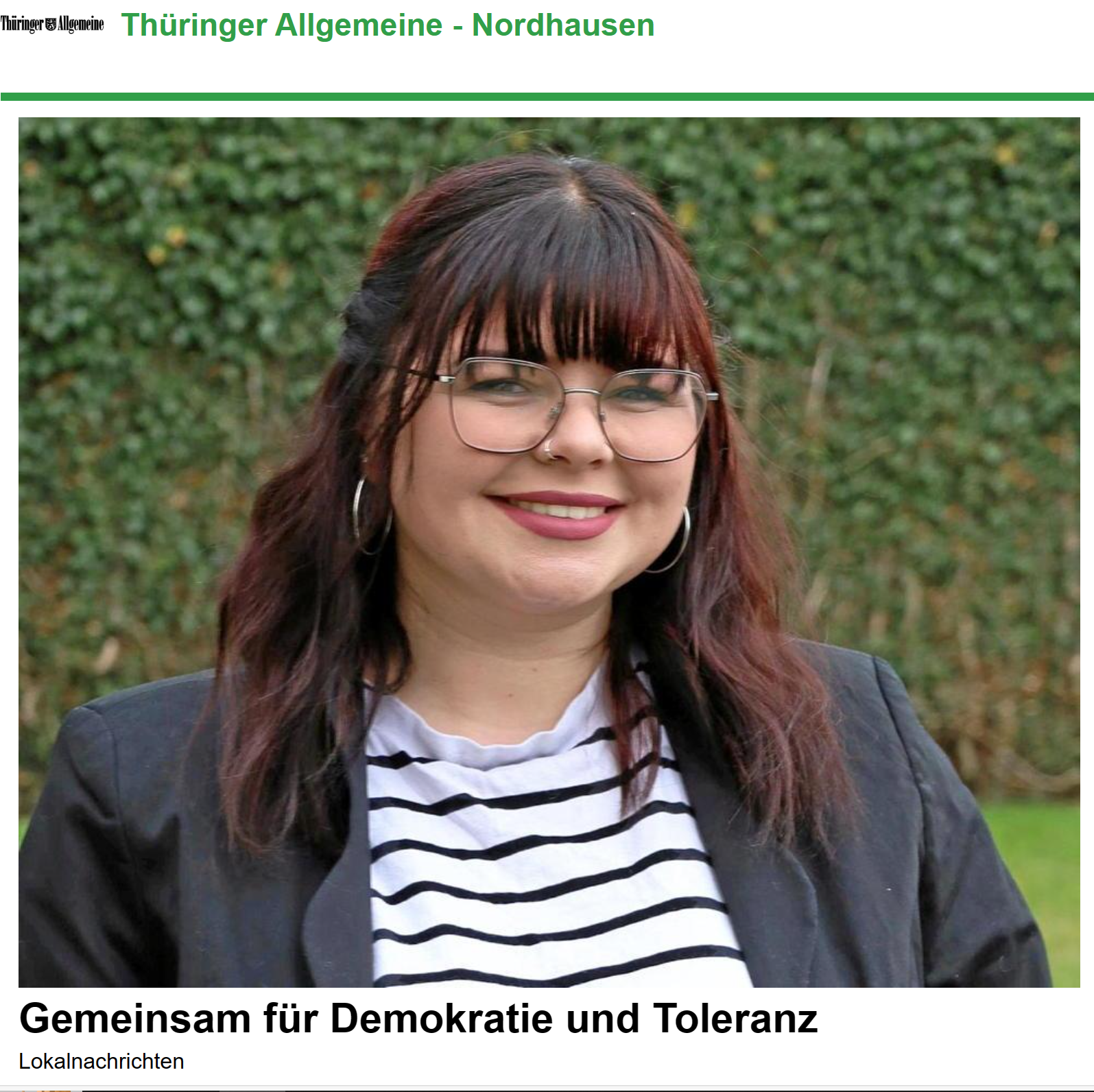 Artikel Thüringer Allgemeine #bleicherodezusammen