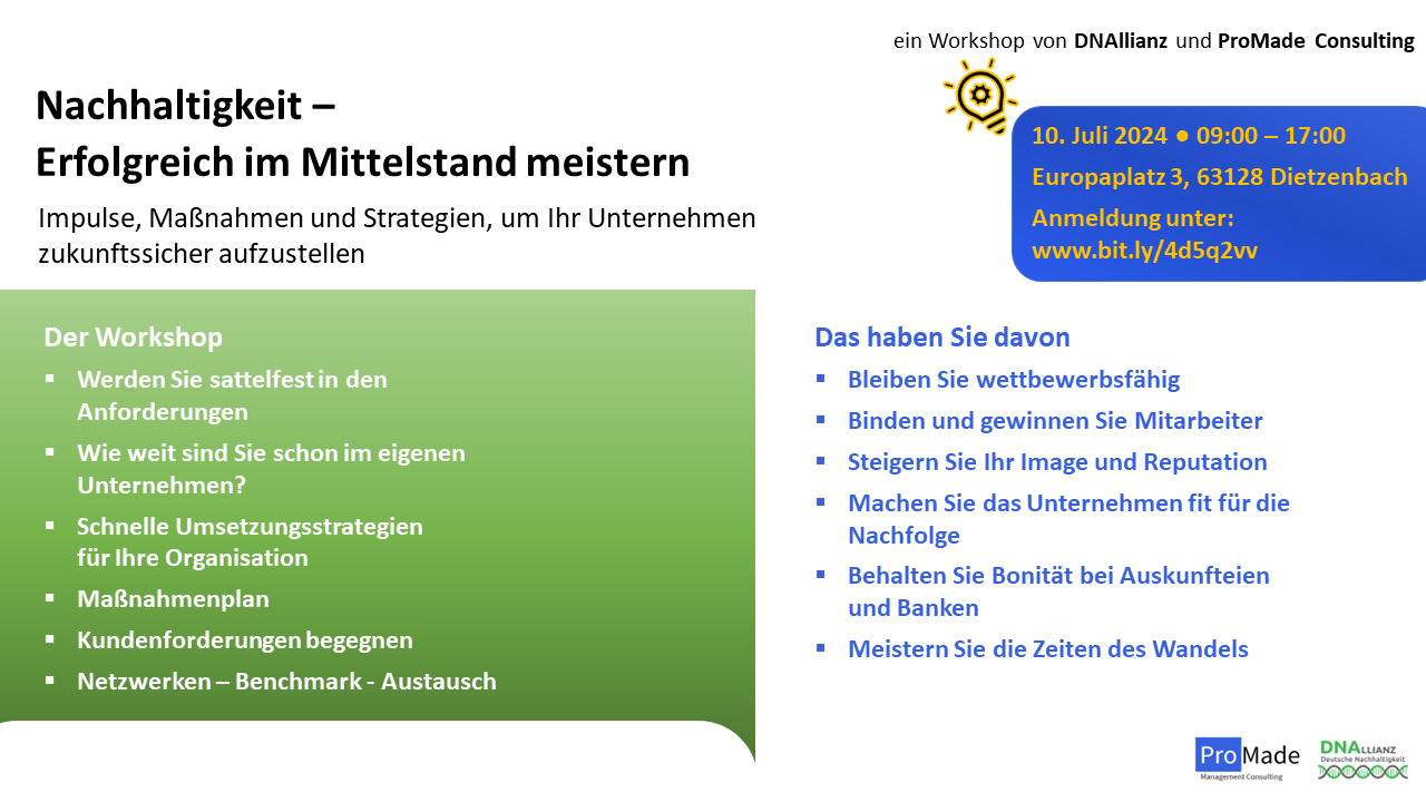 Nachhaltigkeit - Erfolgreich im Mittelstand meistern 