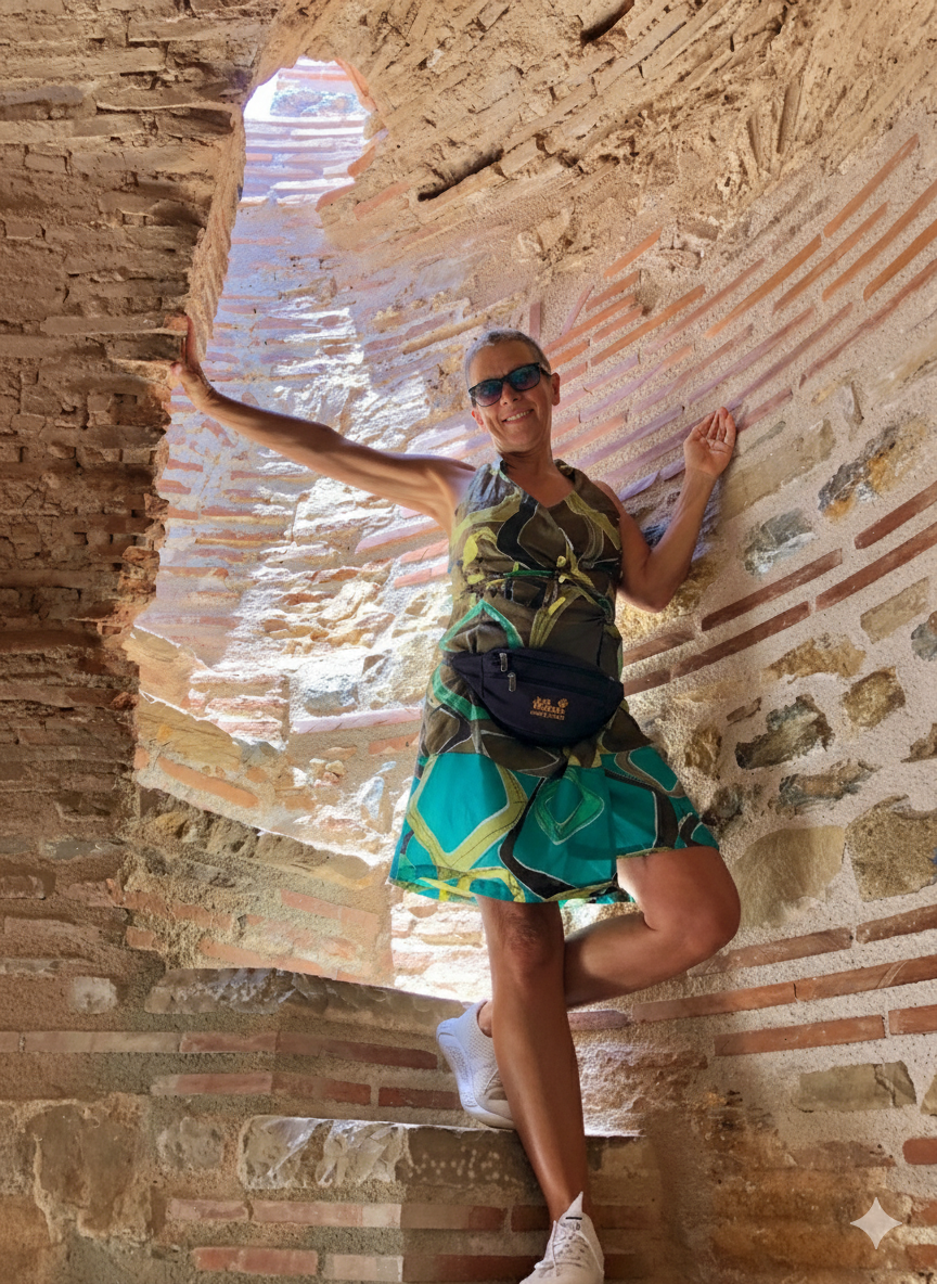 Lena Ladleif auf einer Treppe stehend