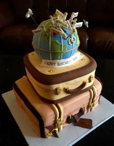 suitcase cakes, travelers cake, destination cake