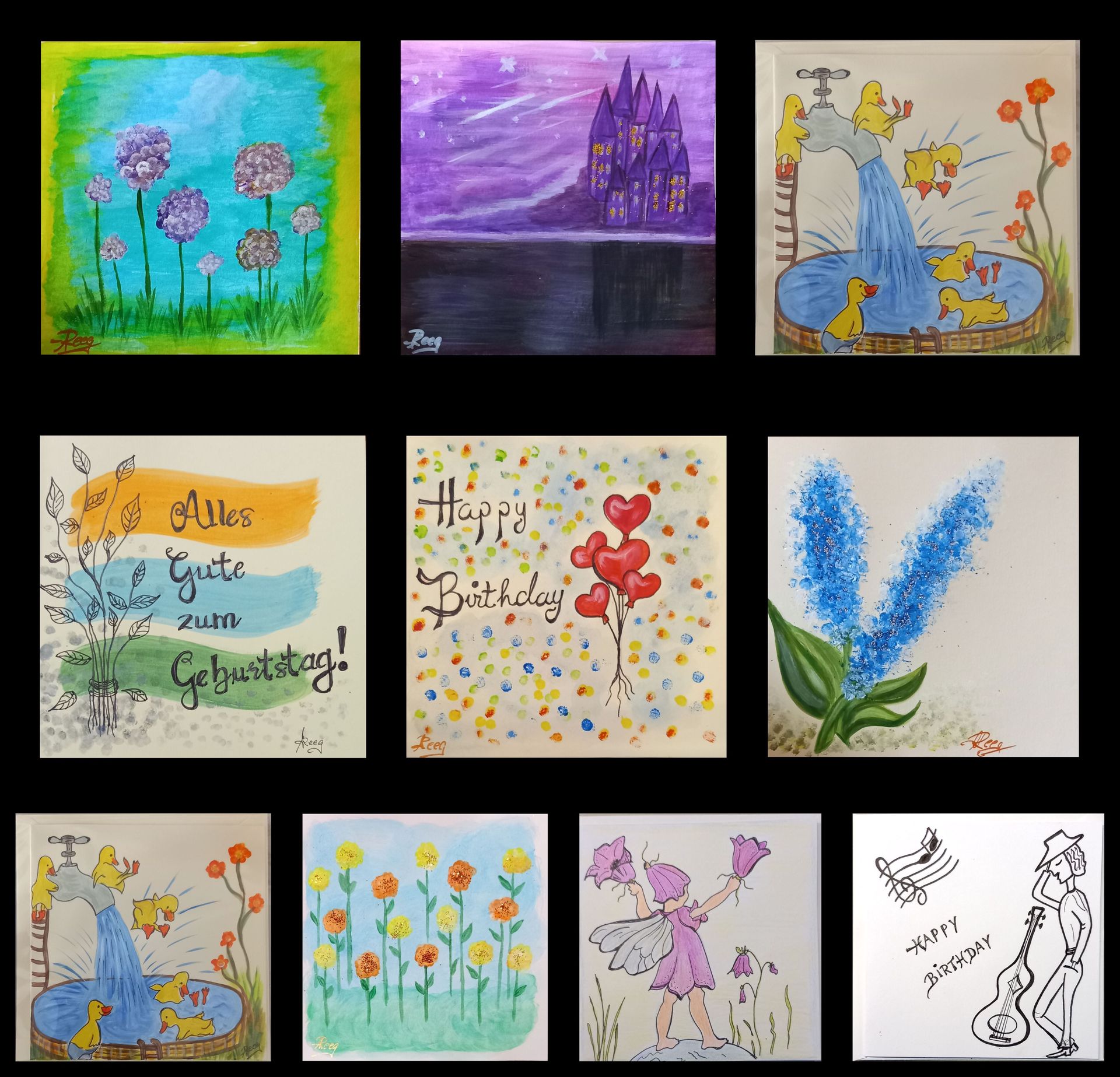 Grusskarten 15 x 15 cm 