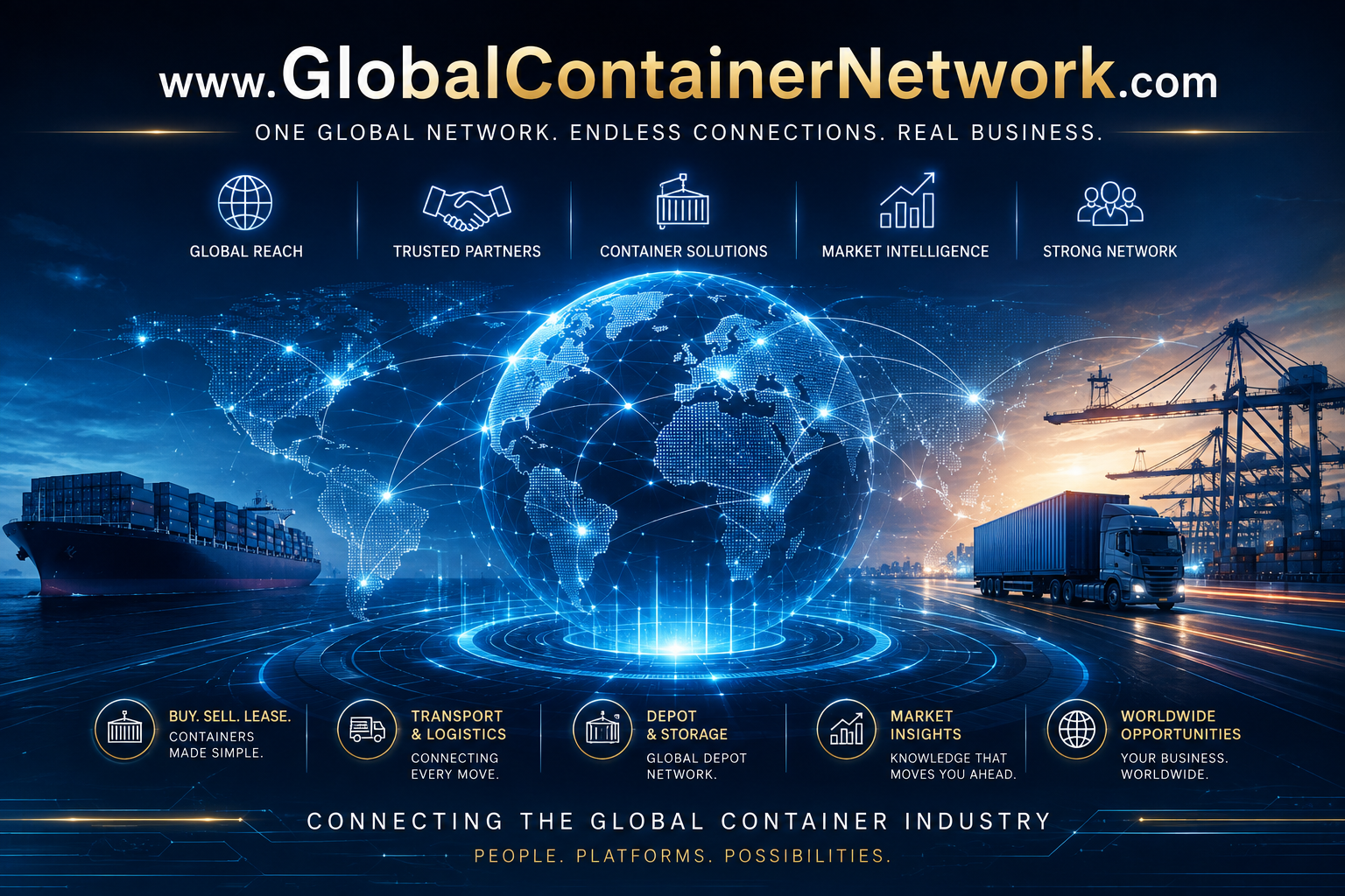 Global Container Network | International Container Marketplace | Shipping Containers | Container Trading | Container Leasing | Container Logistics | Global Container Intelligence Global Container Network | International Container Marketplace | Shipping Containers | Container Trading | Container Leasing | Container Logistics | Global Container Intelligence